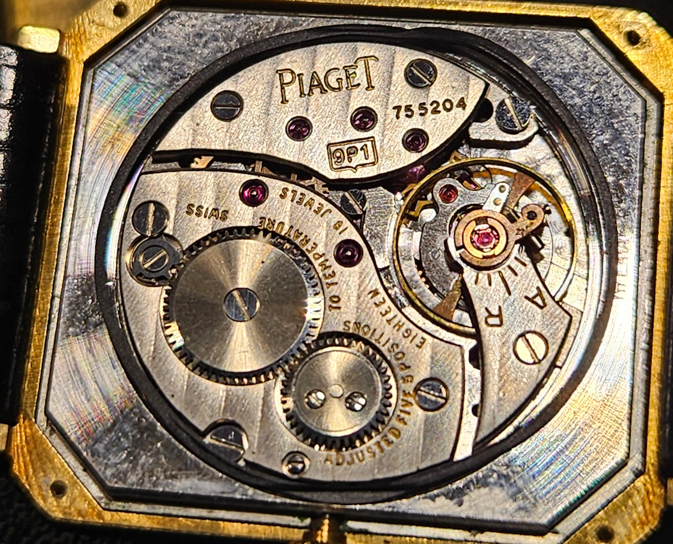 18 kt Gold Piaget Kleid Armbanduhr, mechanisches Kaliber 9P1, Ref 99141 im Angebot 8