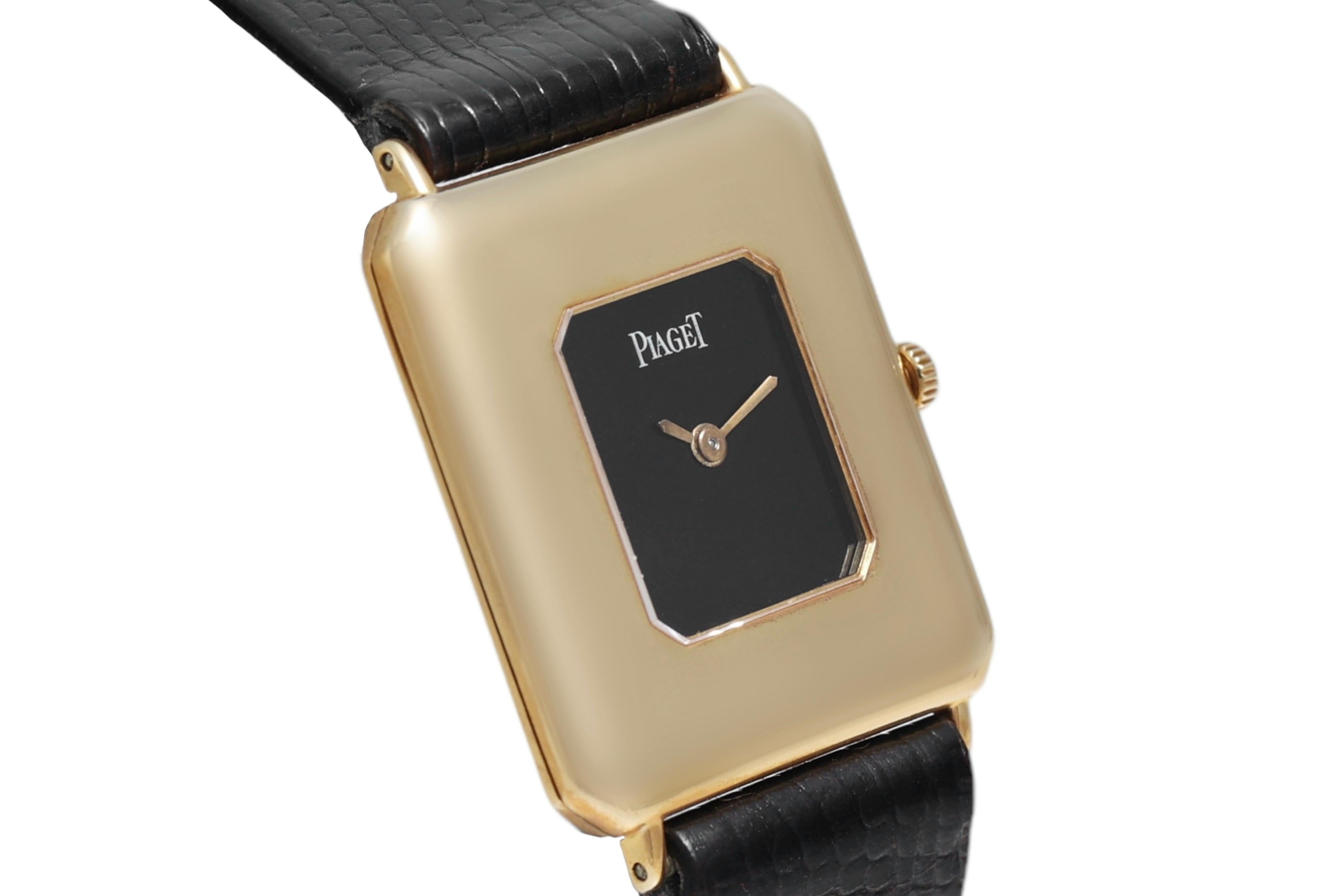 18 kt Gold Piaget Kleid Armbanduhr, mechanisches Kaliber 9P1, Ref 99141 im Angebot 1