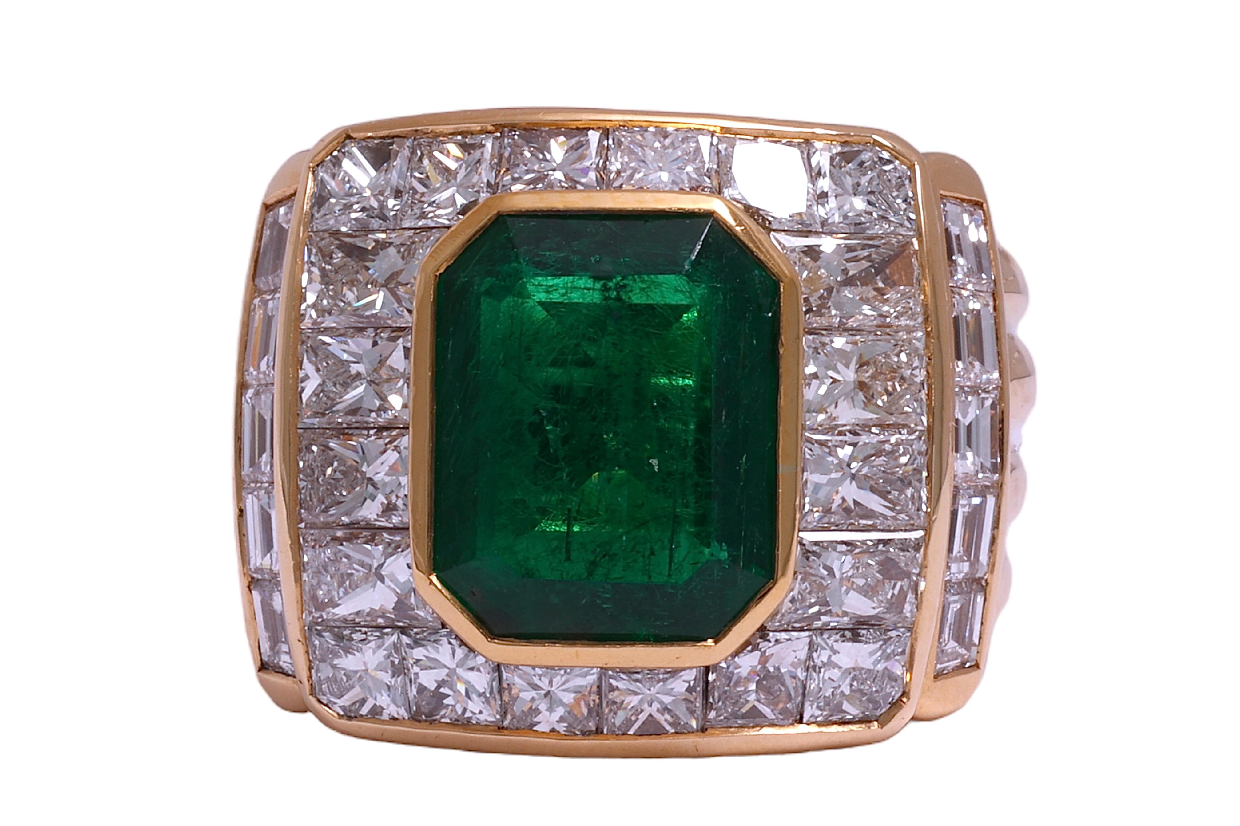 18 kt. Goldring Himalaya Afghanistan Smaragd & Diamanten, Nachlass Sultan Oman  (Kunsthandwerker*in) im Angebot