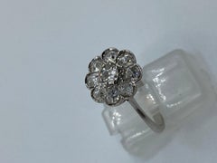 Used 18 Kt Gold Ring Set with 0.71 Ct "Rose" Cut Diamonds