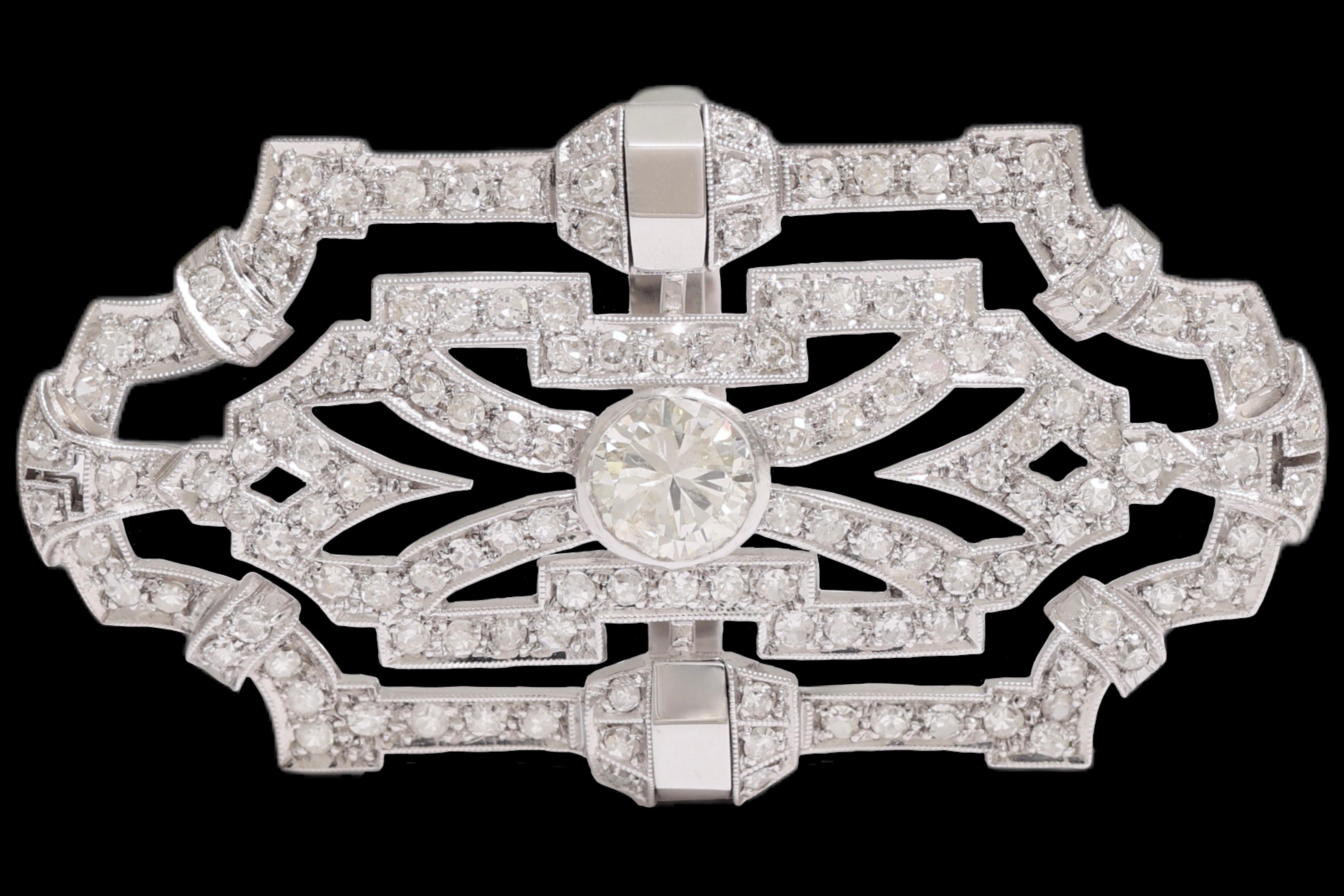 18 kt. Bague en or avec 1,2 ct. Diamant central entouré de 4,65 ct. Diamants en vente 1