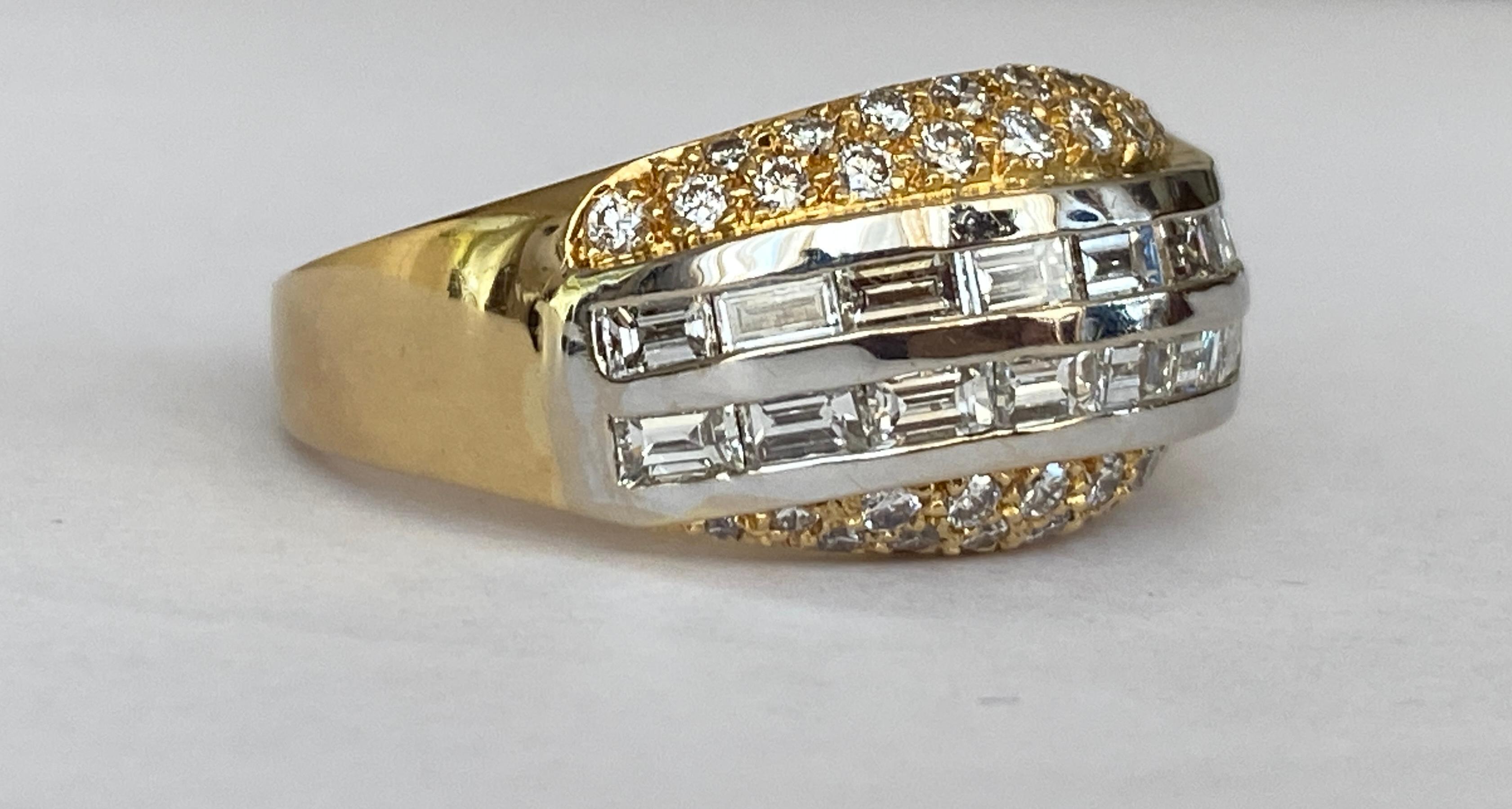 Brilliant Cut 18 Kt. Gold Ring with 2.02 Ct Diamond For Sale