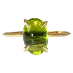 18 Karat Goldring mit Peridot