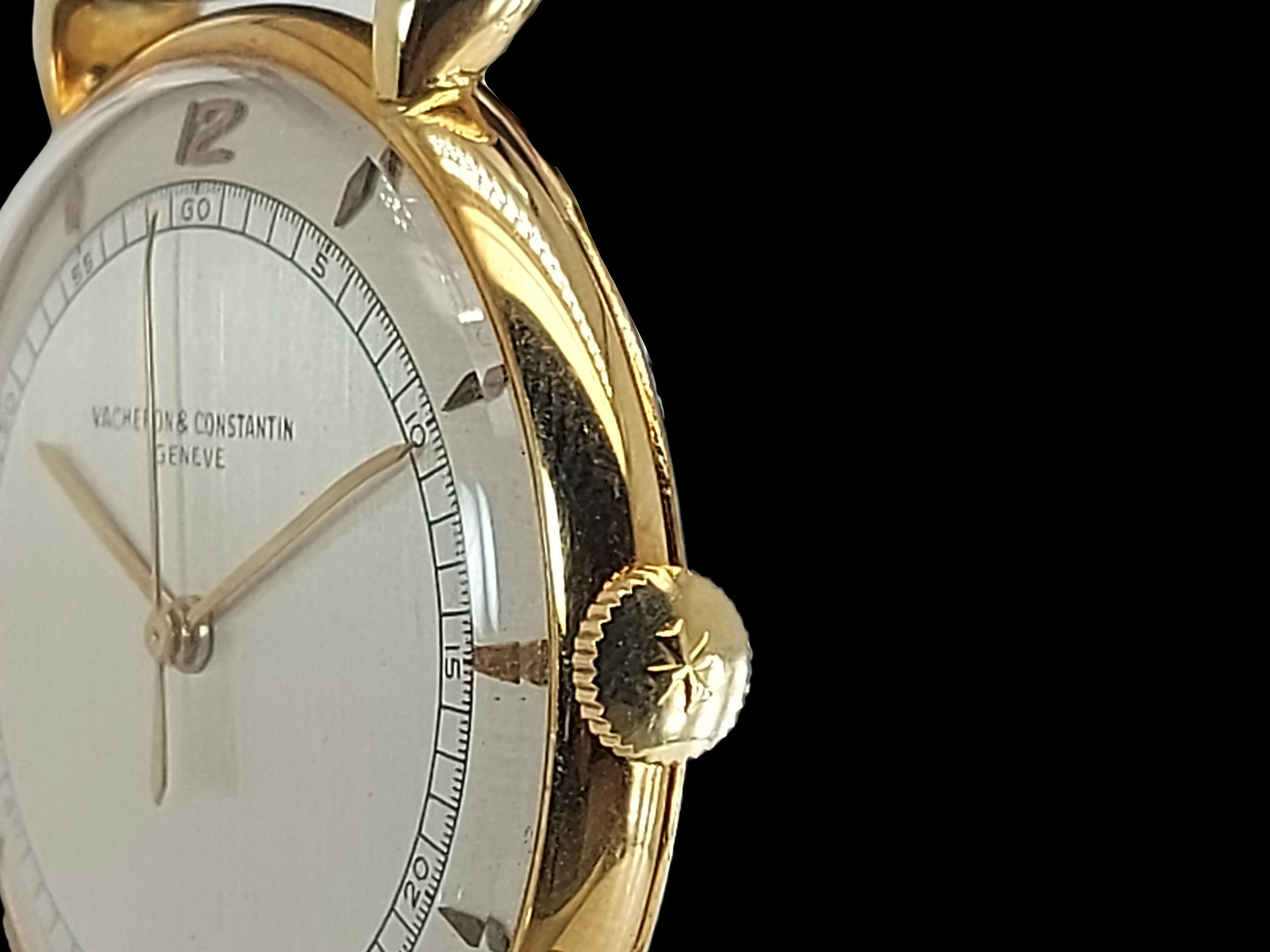 Women's or Men's 18 kt Gold Vacheron Constantin Tear Drop Lugs Watch, Cal P454 5B For Sale