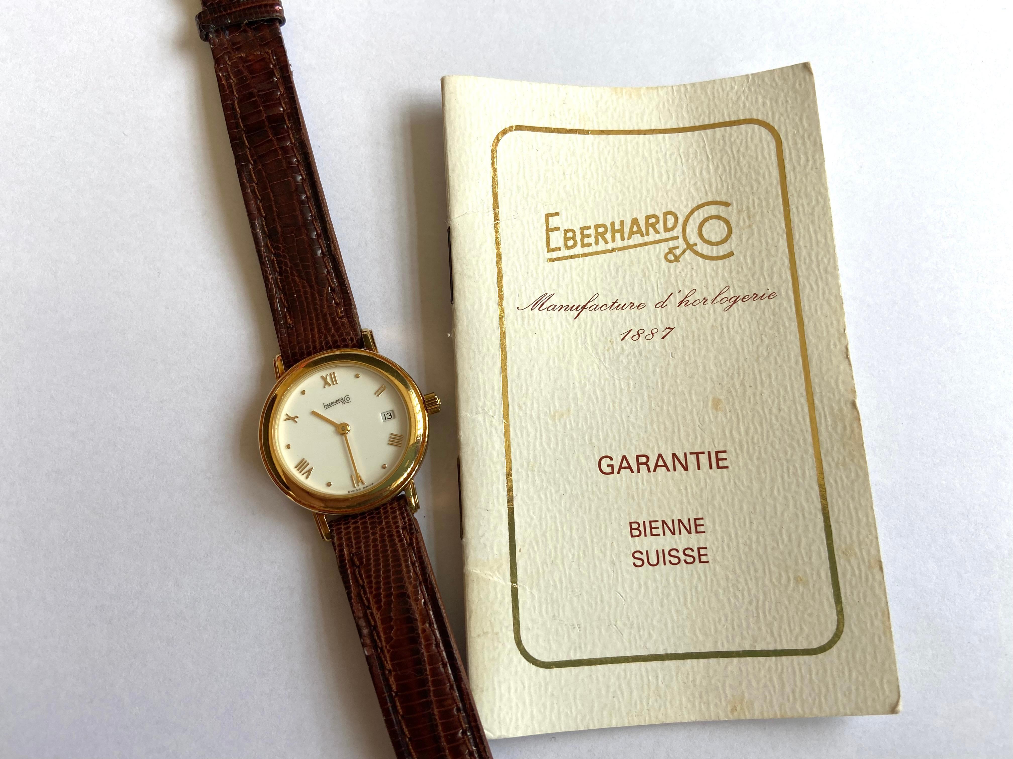 Women's or Men's 18 kt Gold Watch, Eberhard, women's model, vintage, 90s.