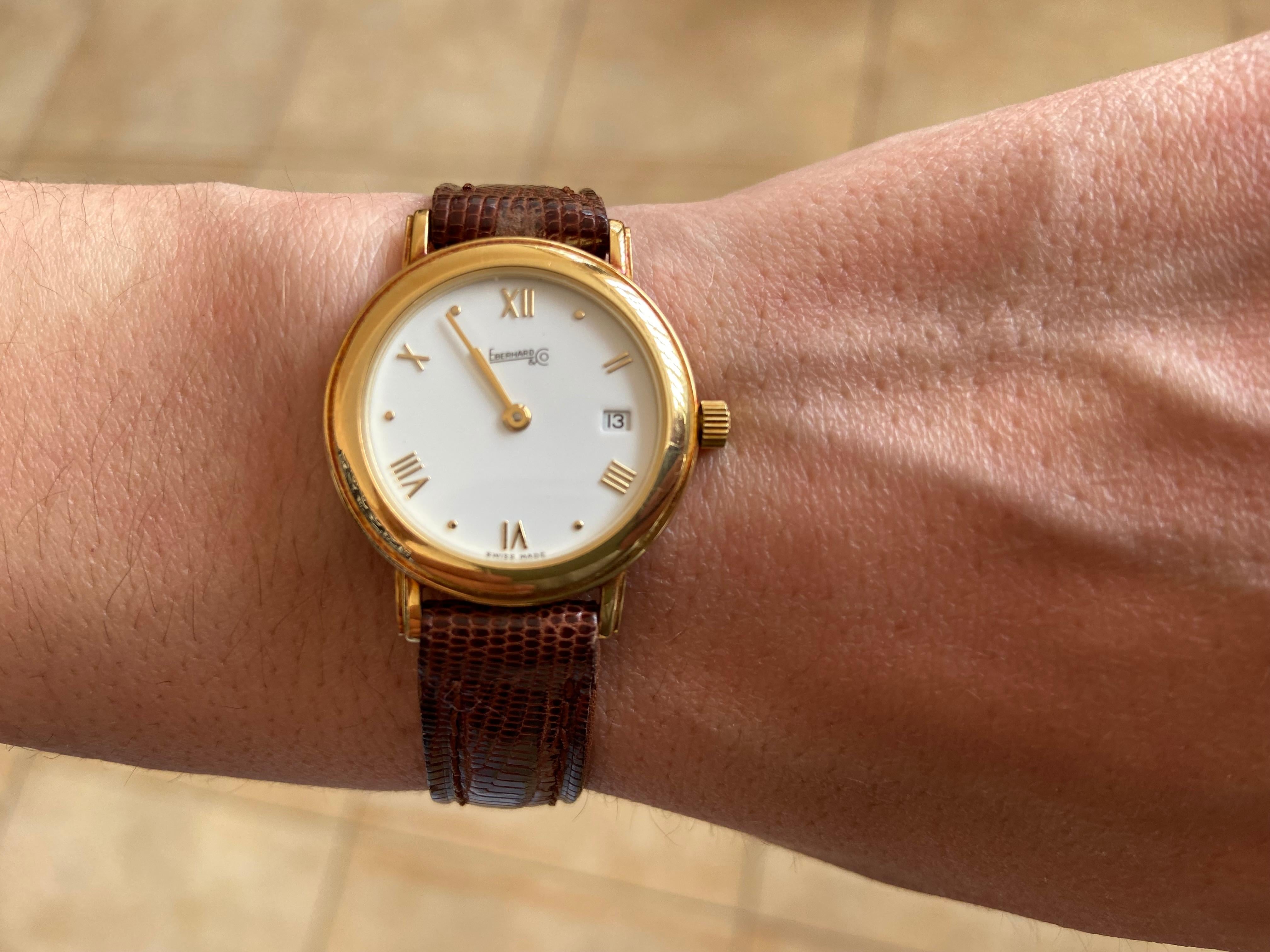 18 kt Gold Watch, Eberhard, women's model, vintage, 90s. 1