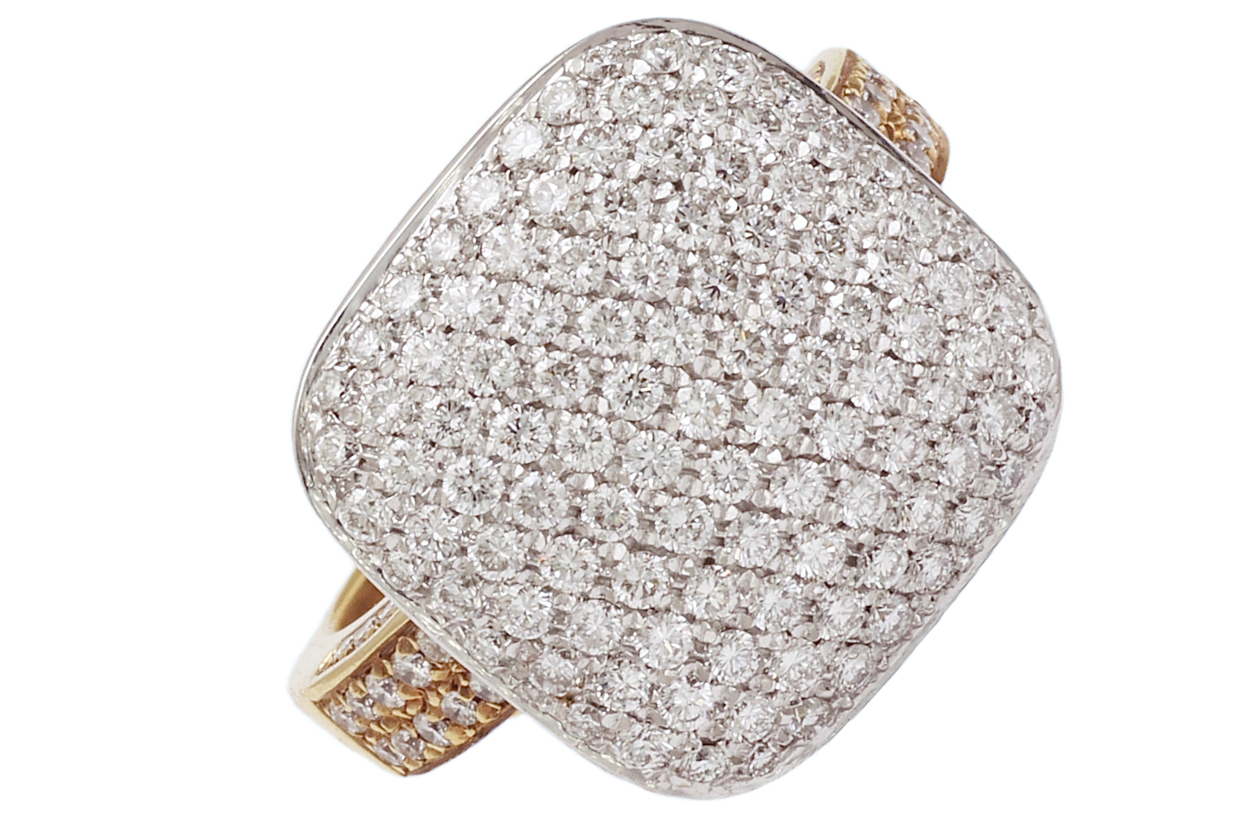 18 kt. Hulchi Belluni Bi color Ring Set with 2.4 ct. Brilliant cut Diamonds For Sale 7