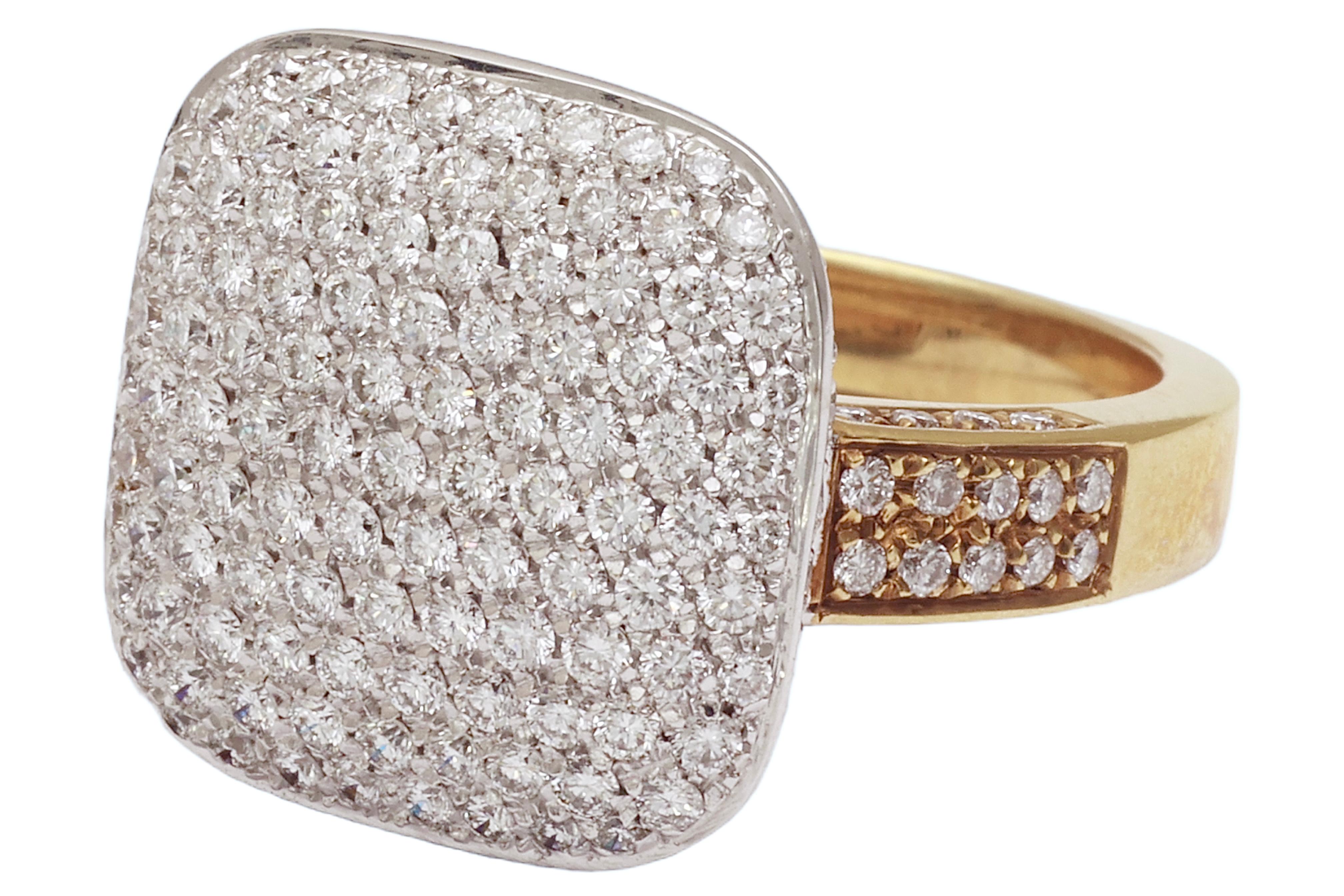 Women's or Men's  18 kt. Hulchi Belluni Bi color Ring Set with 2.4 ct. Brilliant cut Diamonds  For Sale