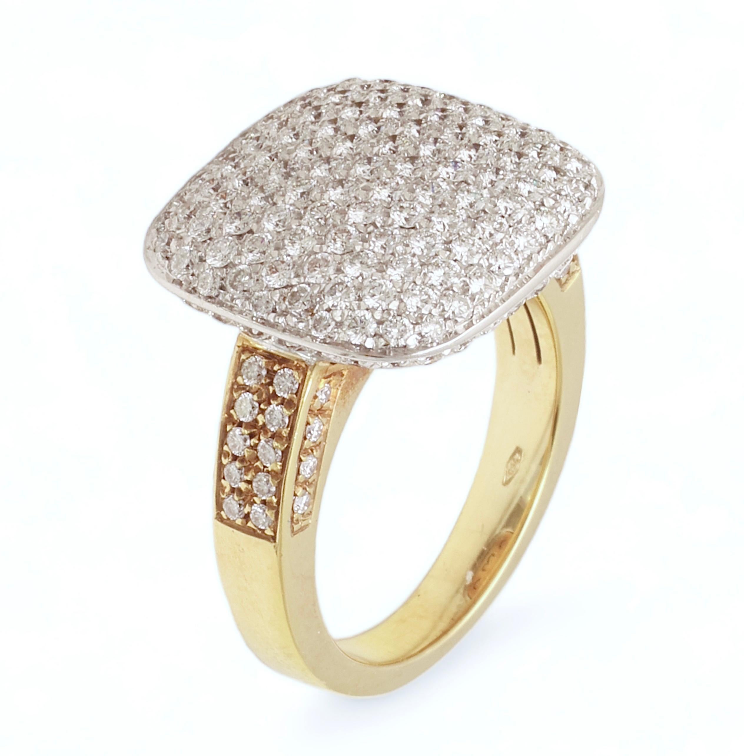  18 kt. Hulchi Belluni Bi color Ring Set with 2.4 ct. Brilliant cut Diamonds  For Sale 2