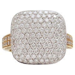  18 kt. Hulchi Belluni Bifarbiger Ring mit 2,4 Karat gefasst. Diamanten im Brillantschliff 