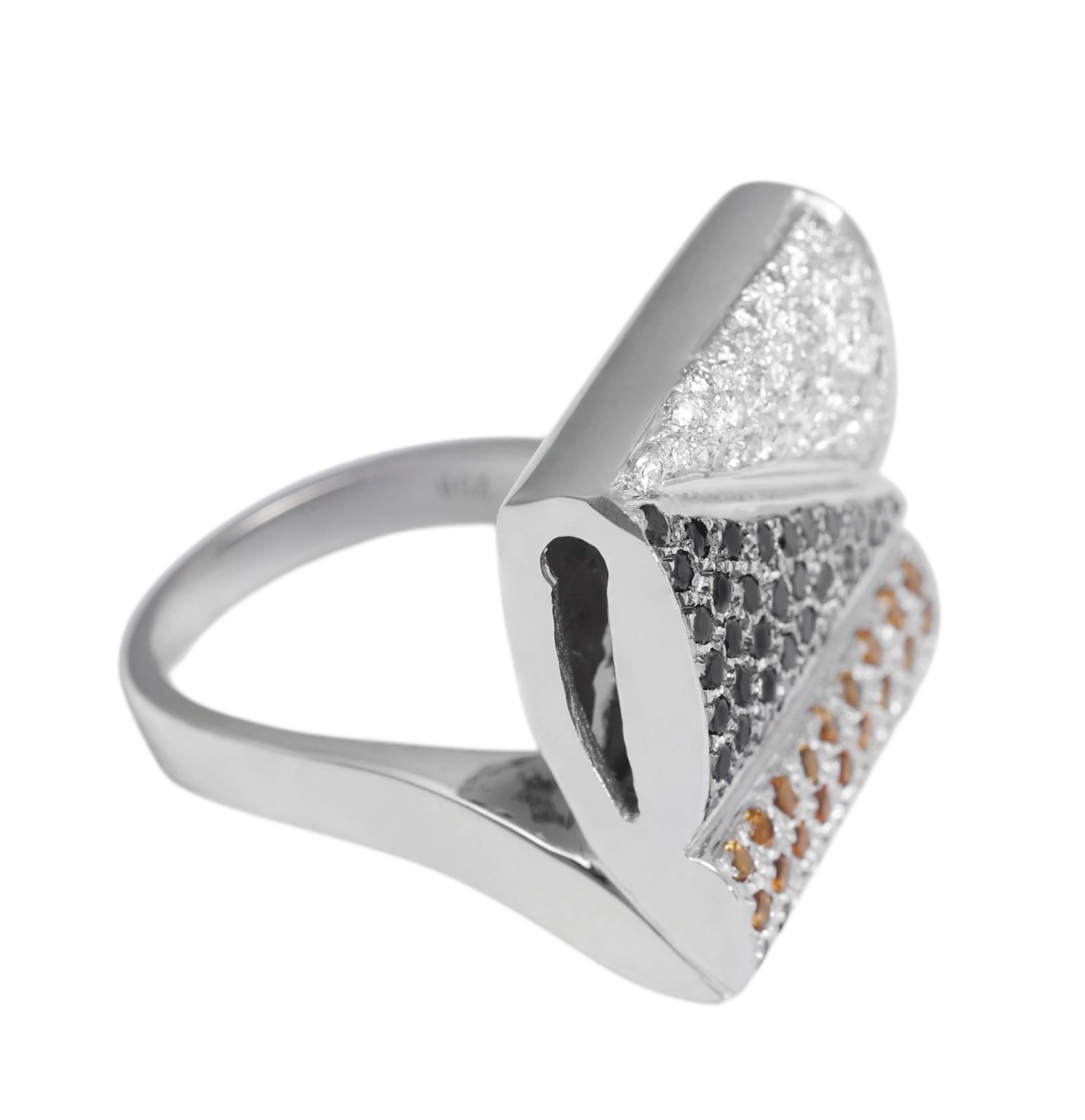 18 Kt Multi Color Diamond & Semi Precious Stones Ring In New Condition For Sale In Antwerp, BE