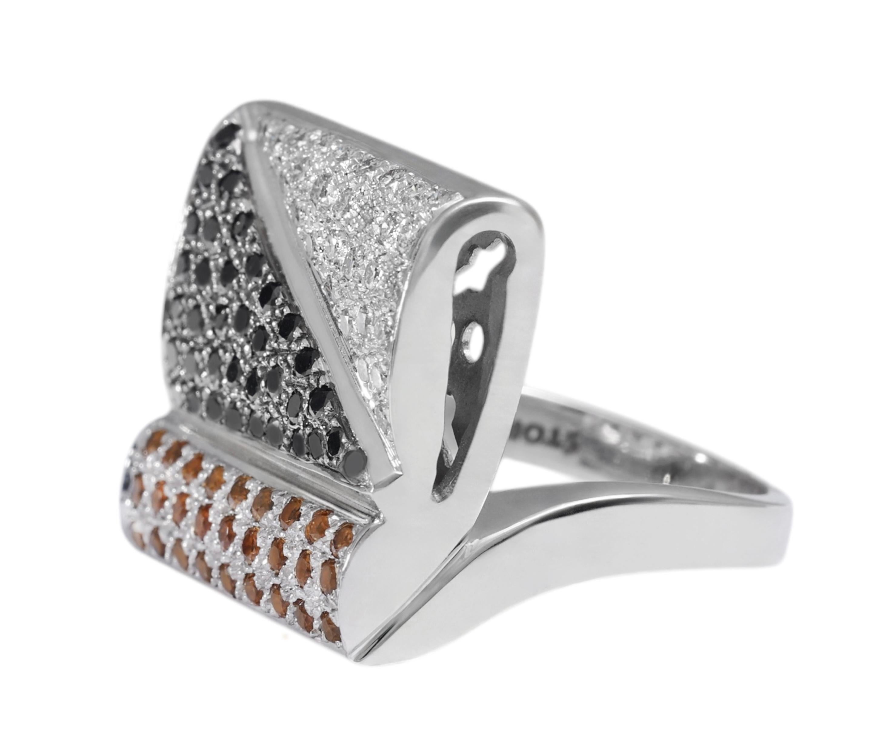 18 Kt Multi Color Diamond & Semi Precious Stones Ring For Sale 1