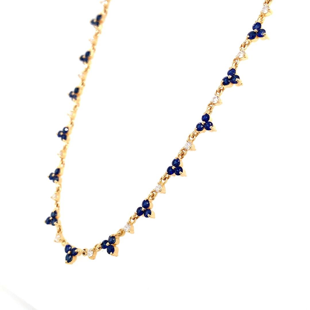 Women's  18- Kt Natural sapphire and diamond necklace For Sale