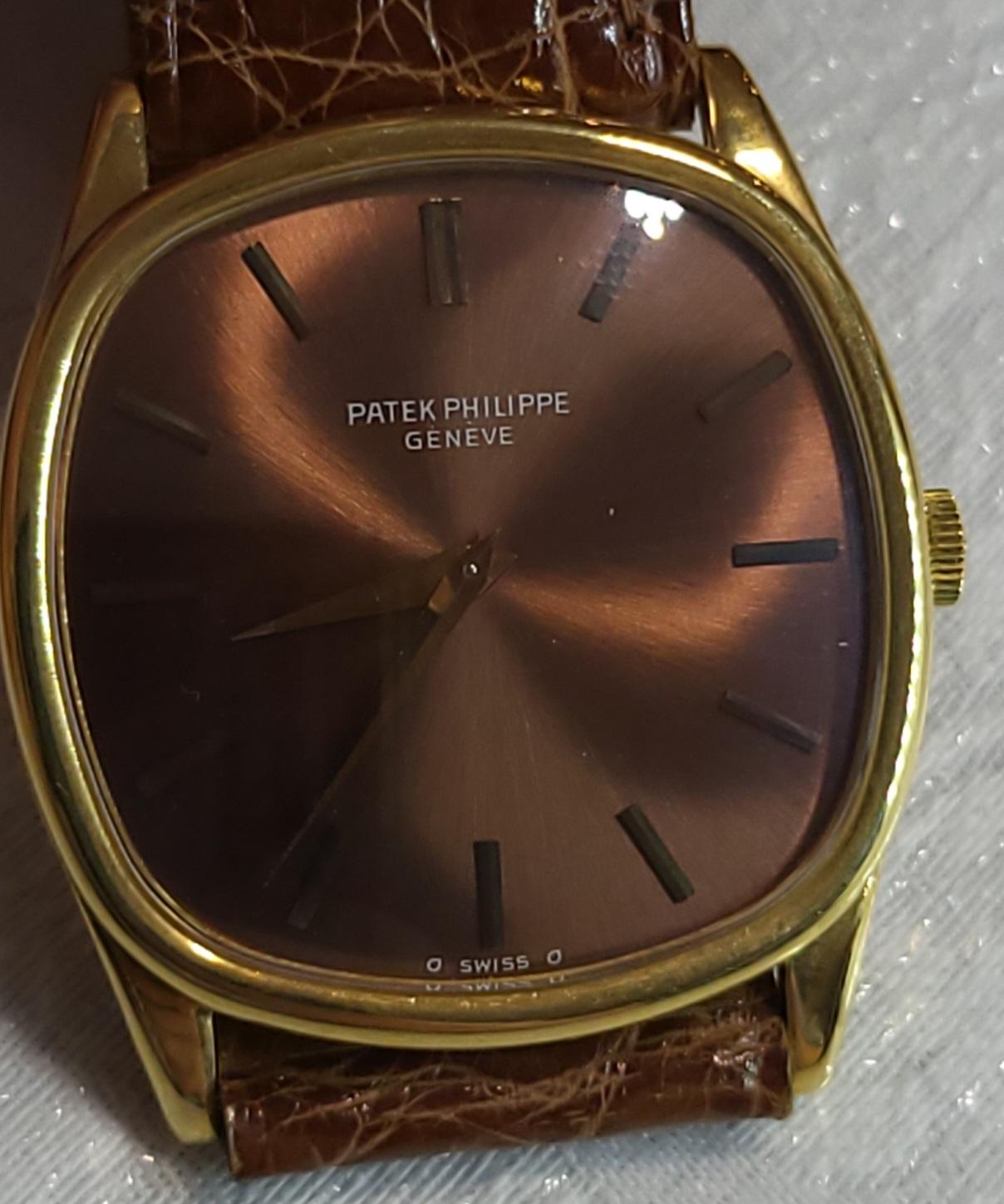 18 kt Patek Philippe TV, Elipse mit Bronze-/ Vermeer-Zifferblatt Ref. 3644 im Angebot 12