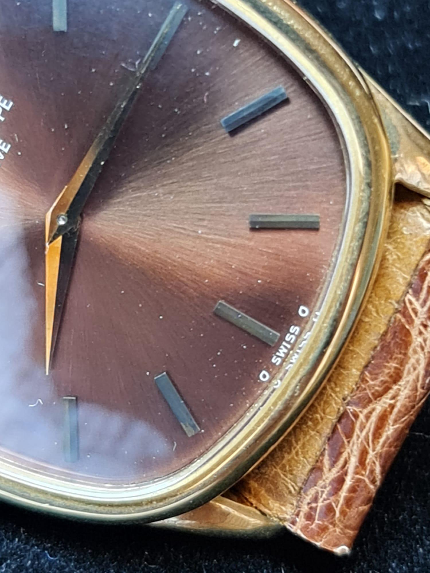 18 kt Patek Philippe TV, Elipse mit Bronze-/ Vermeer-Zifferblatt Ref. 3644 im Angebot 13