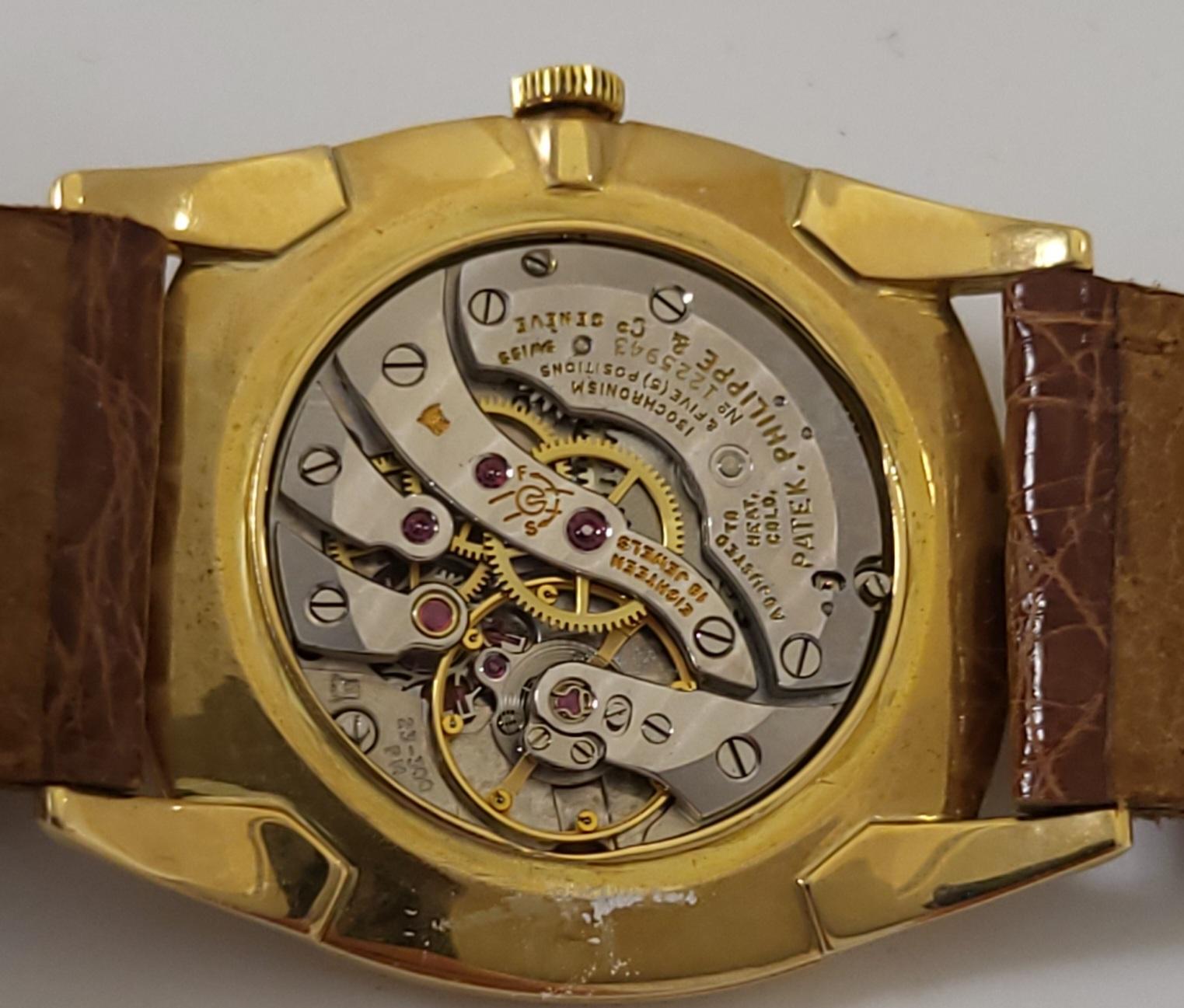 18 kt Patek Philippe TV, Elipse mit Bronze-/ Vermeer-Zifferblatt Ref. 3644 im Angebot 2