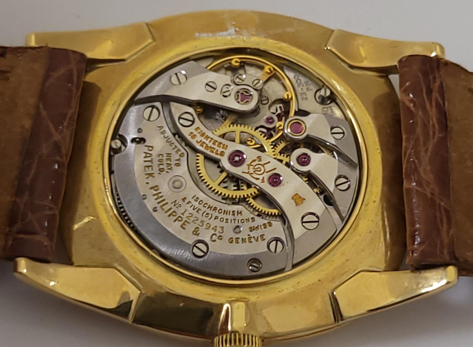 18 kt Patek Philippe TV, Elipse mit Bronze-/ Vermeer-Zifferblatt Ref. 3644 im Angebot 4