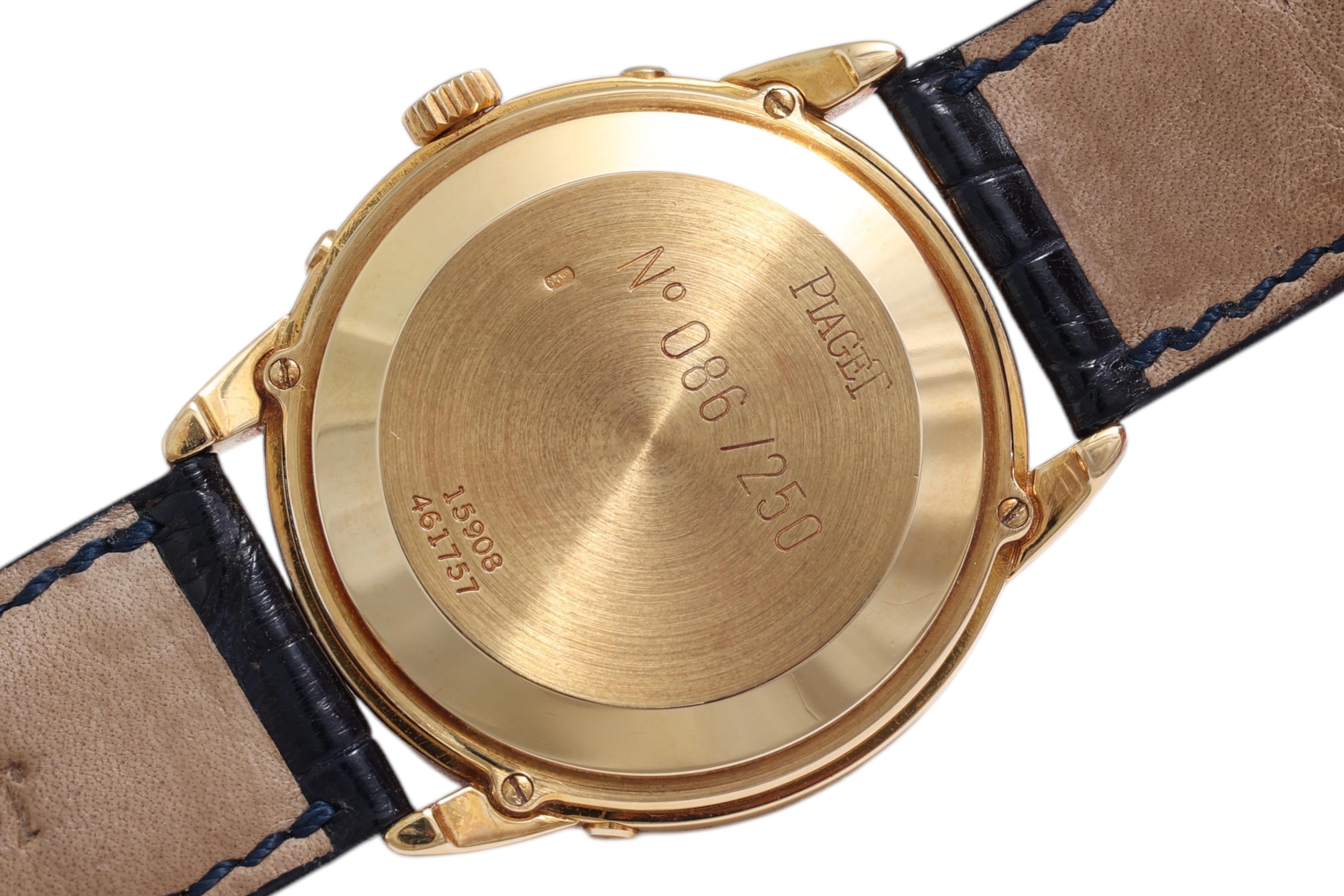 18 Kt Piaget Limited Edition Triple Date Moon Phase Wrist Watch For Sale 2