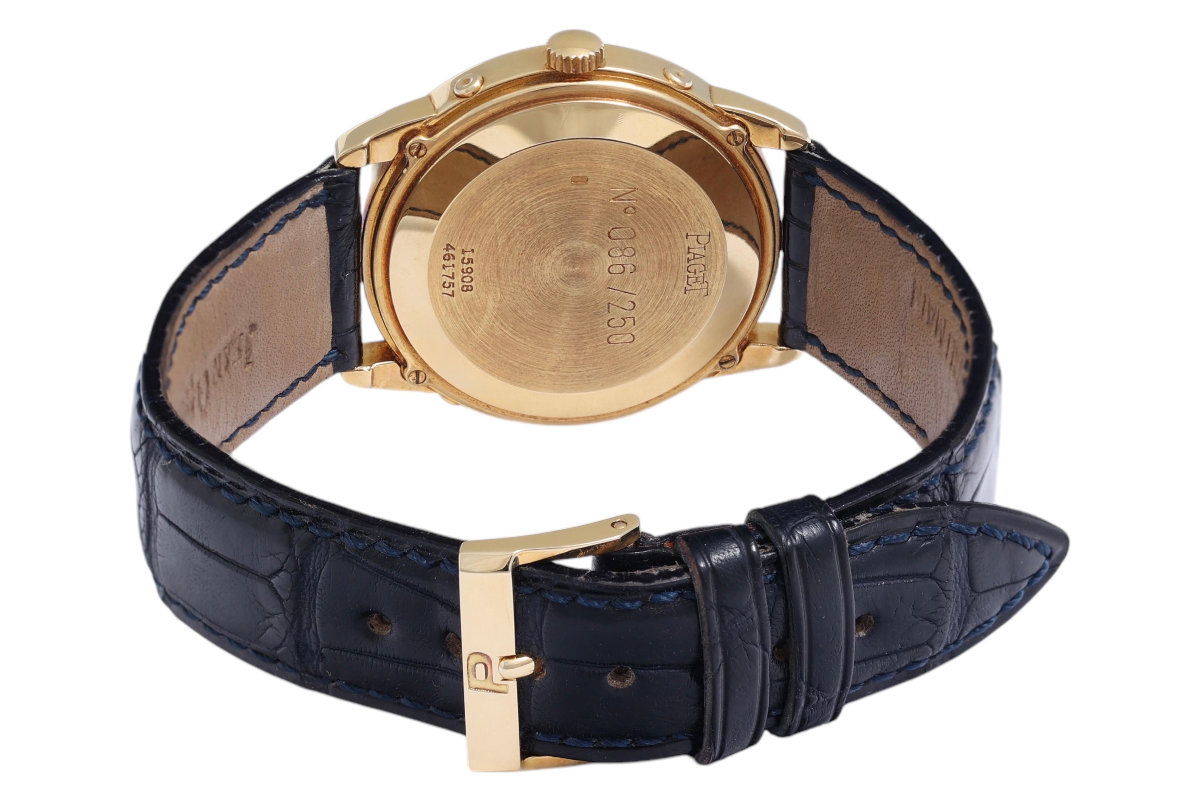 18 Kt Piaget Limited Edition Triple Date Moon Phase Wrist Watch For Sale 4