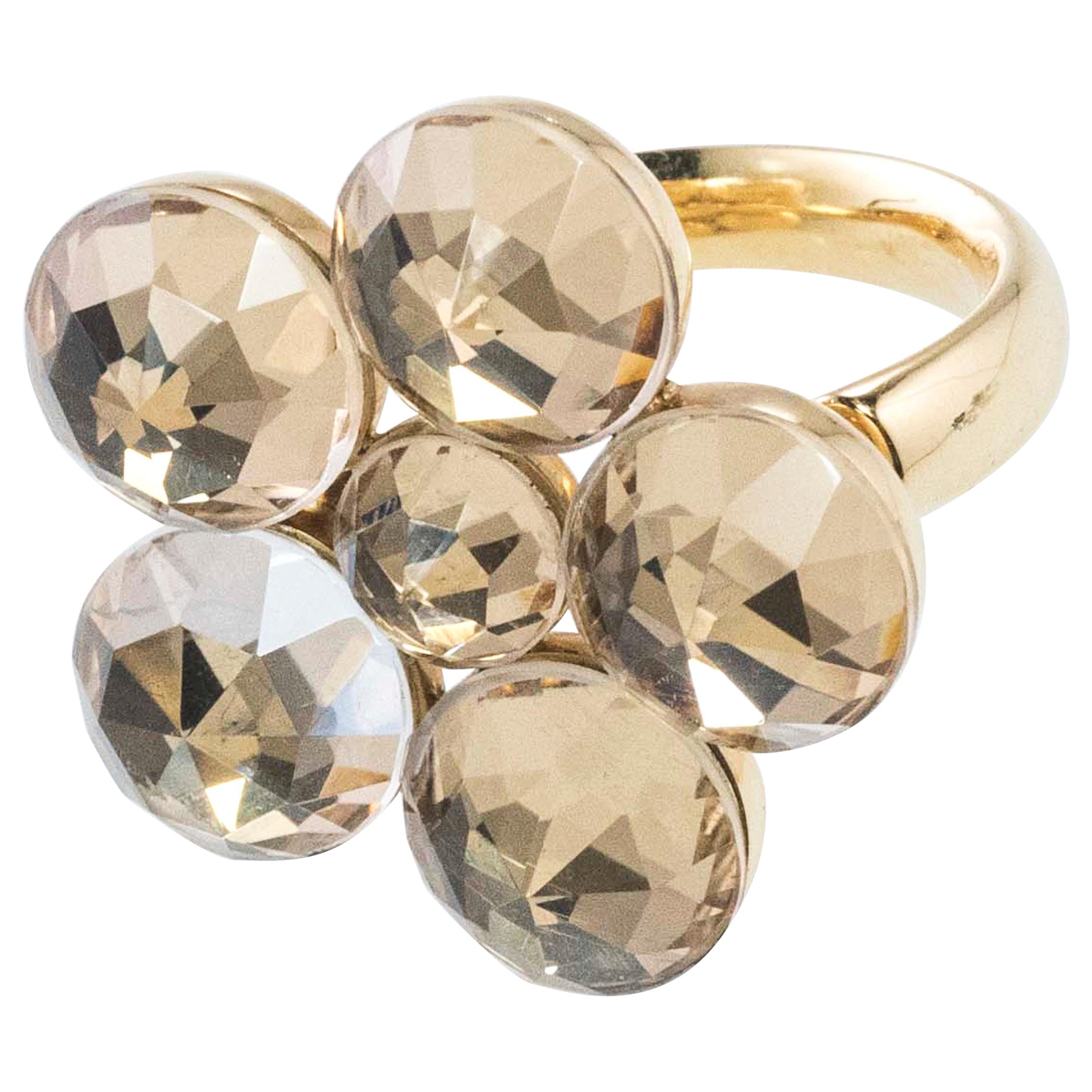18 Kt Pink Gold and Rock Crystal Cocktail Ring
