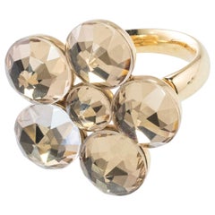 Bague cocktail en or rose 18 carats et cristal de roche
