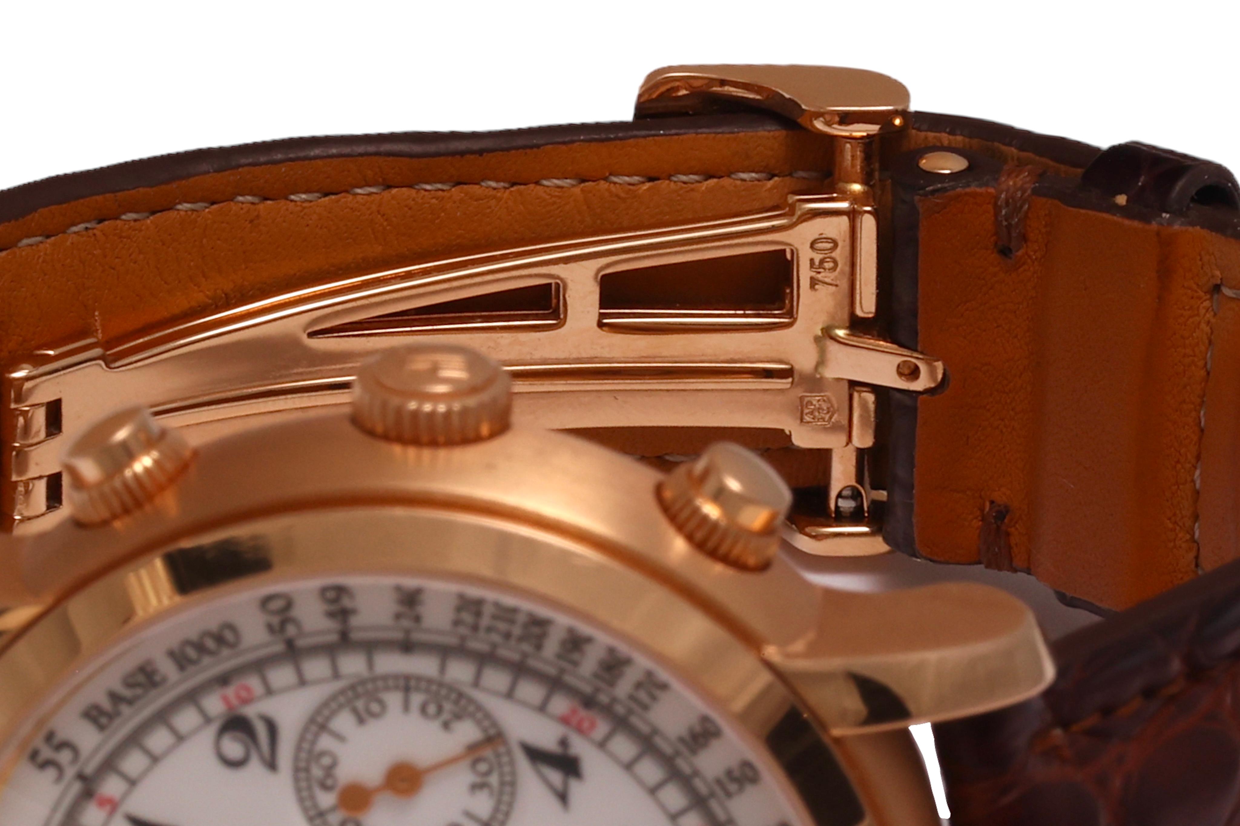 18 Kt Pink Gold Audemars Piguet Jules Audemars Chronograph Ref.26100OR Watch For Sale 3