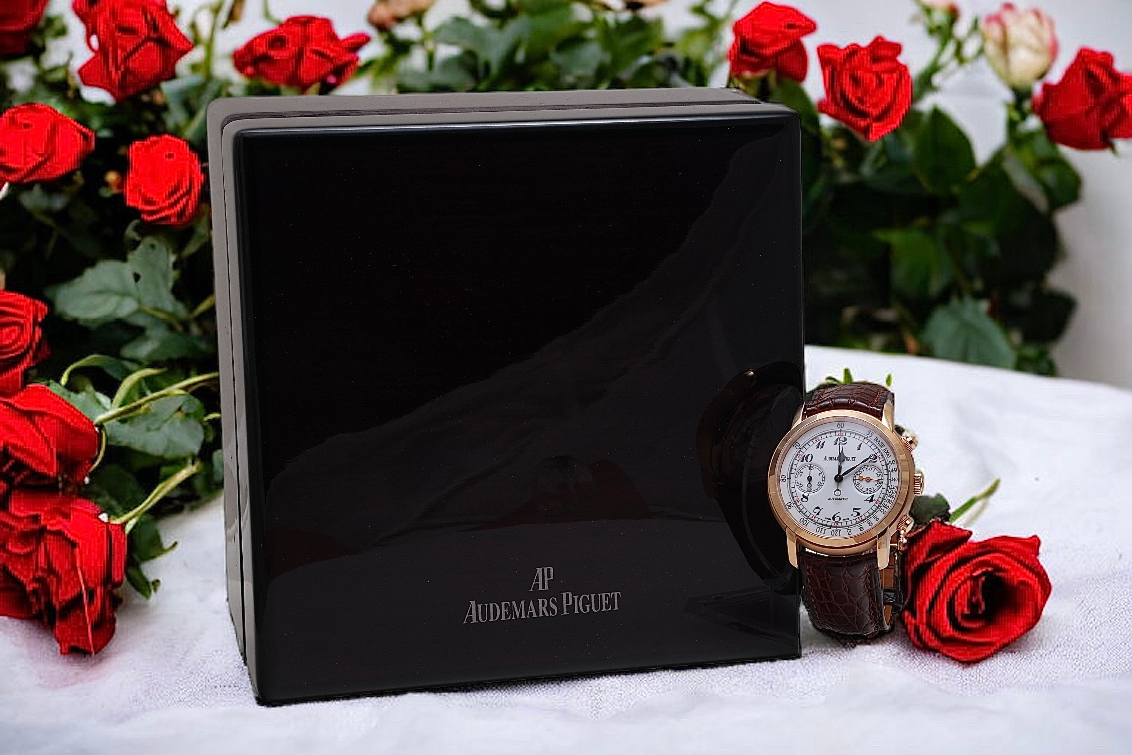 18 Kt Pink Gold Audemars Piguet Jules Audemars Chronograph Ref.26100OR Watch For Sale 6