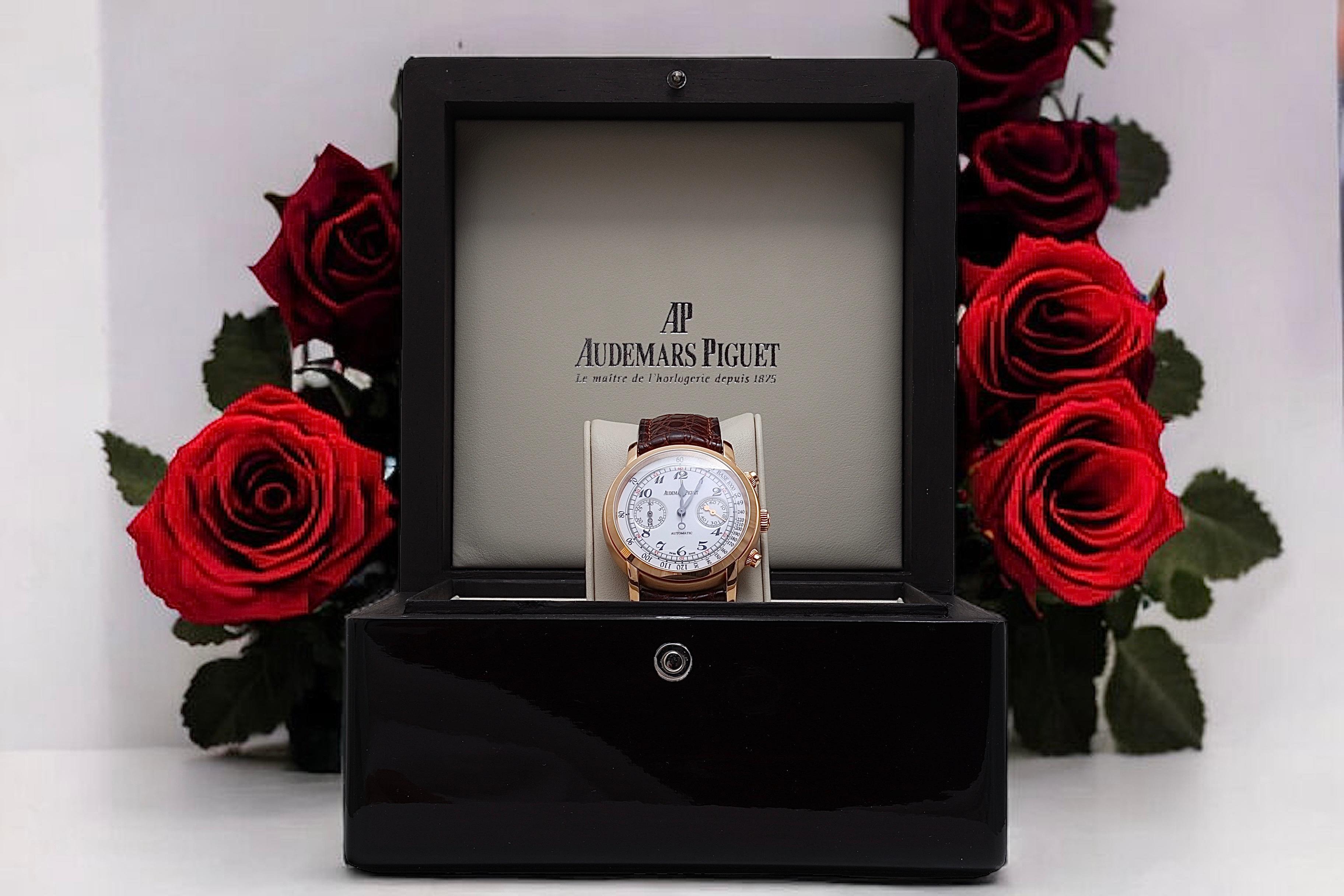18 Kt Pink Gold Audemars Piguet Jules Audemars Chronograph Ref.26100OR Watch For Sale 7