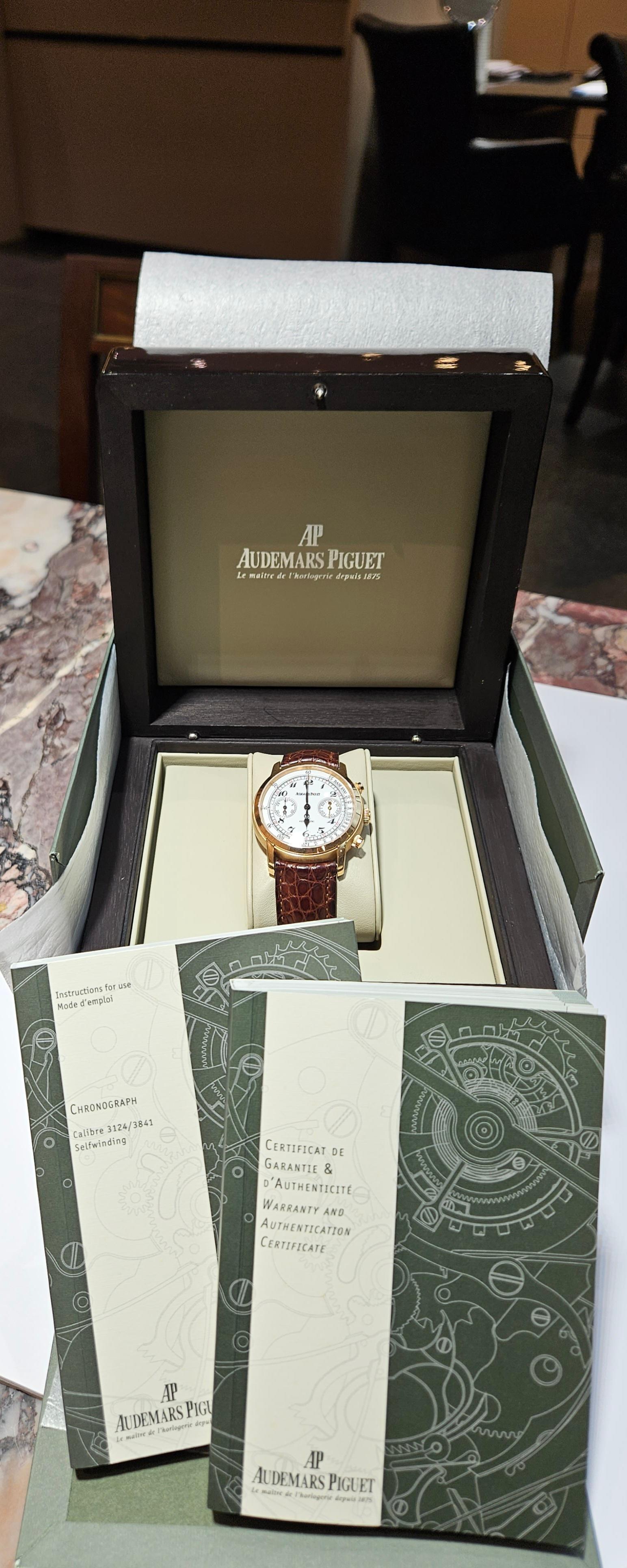18 Kt Pink Gold Audemars Piguet Jules Audemars Chronograph Ref.26100OR Watch For Sale 11