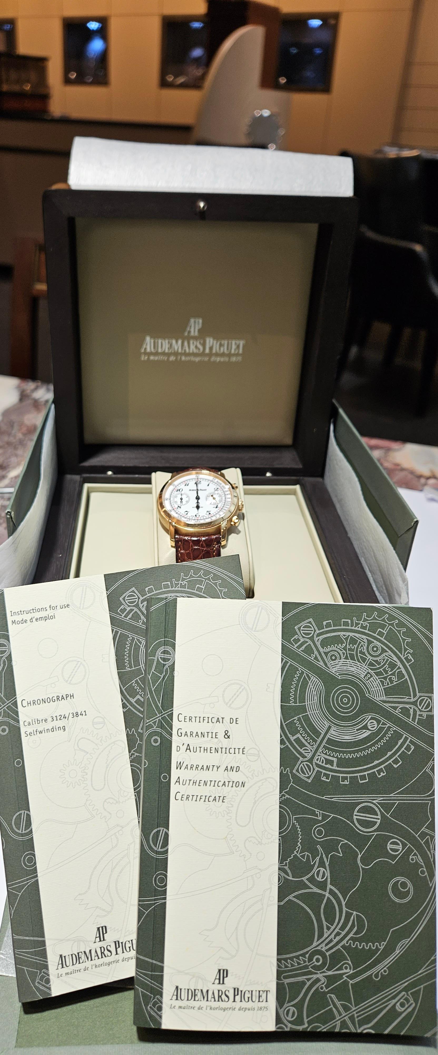 18 Kt Pink Gold Audemars Piguet Jules Audemars Chronograph Ref.26100OR Watch For Sale 12