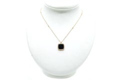 18 Kt Pink Gold, Diamonds and Onyx Pendant Necklace