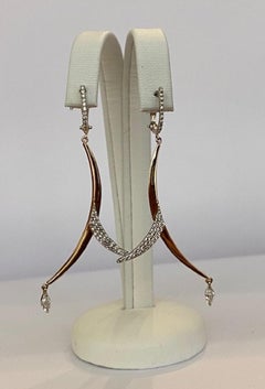 18 Kt. Pink Gold Earrings with 0.70 Ct Diamonds