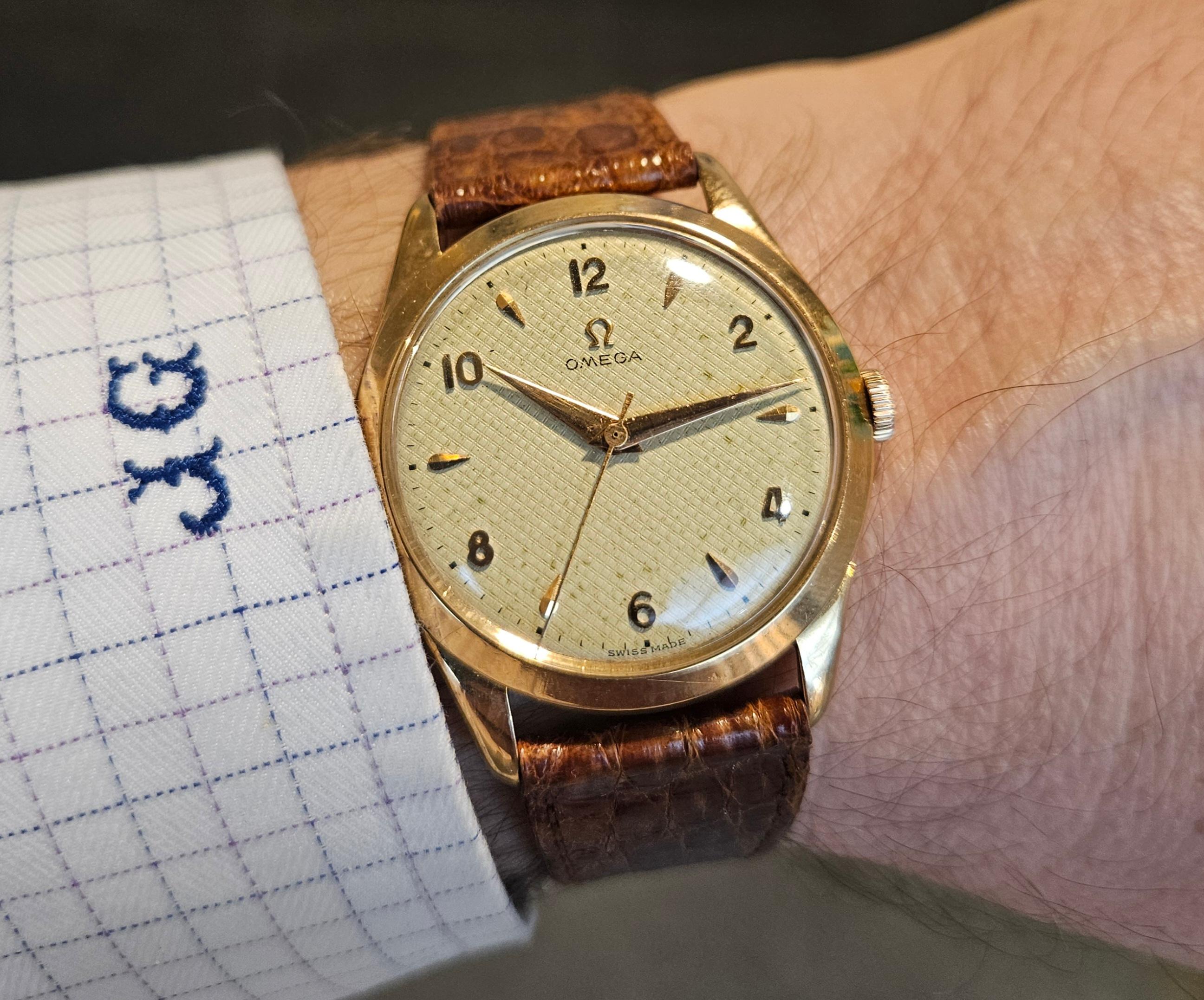 18 kt. Pink Gold Omega Honeycomb Ref 2624, Manual Winding For Sale 11