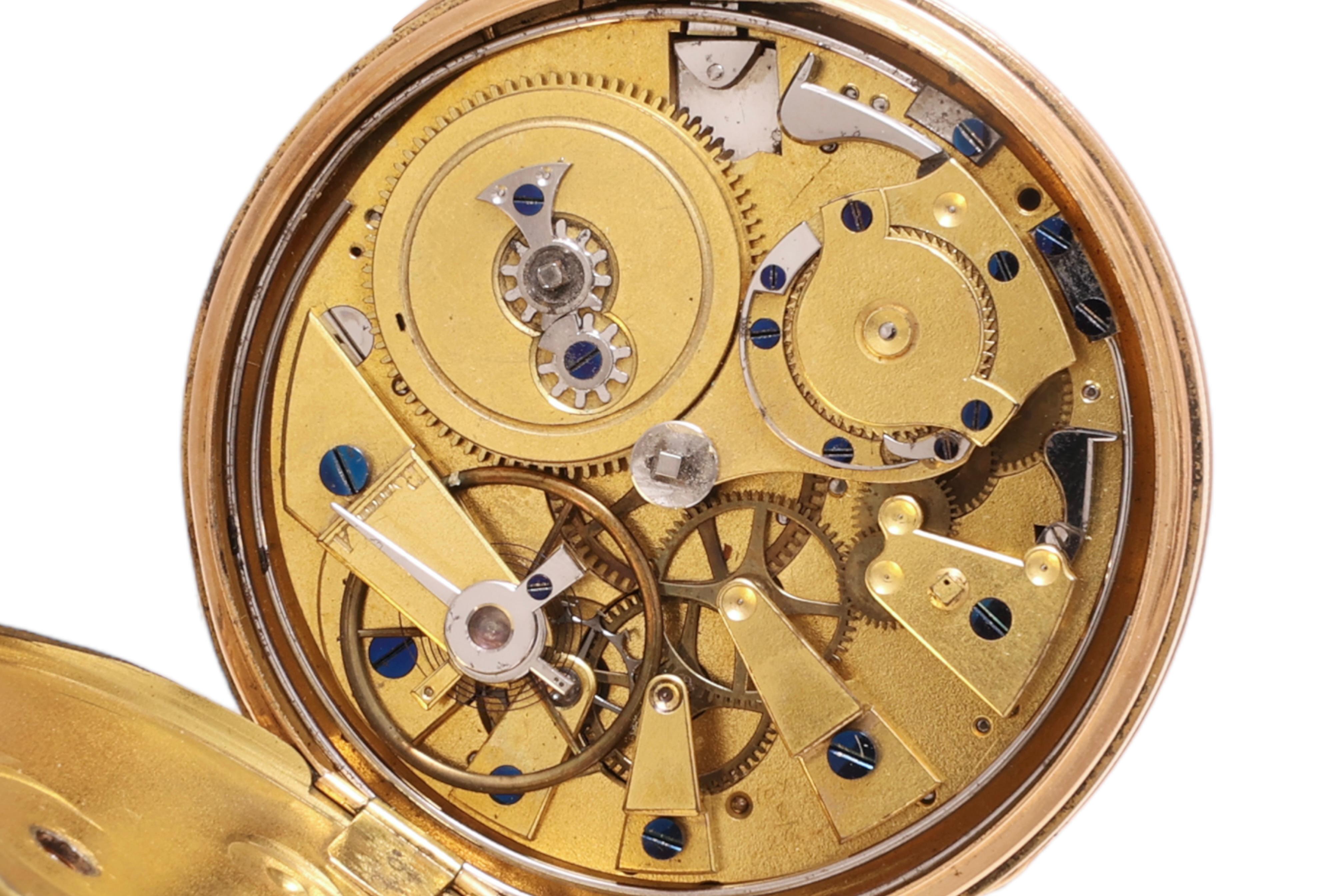 18 kt. Pink Gold Pocket Watch Michelez student Breguet Paris, Quarter Repetition For Sale 3