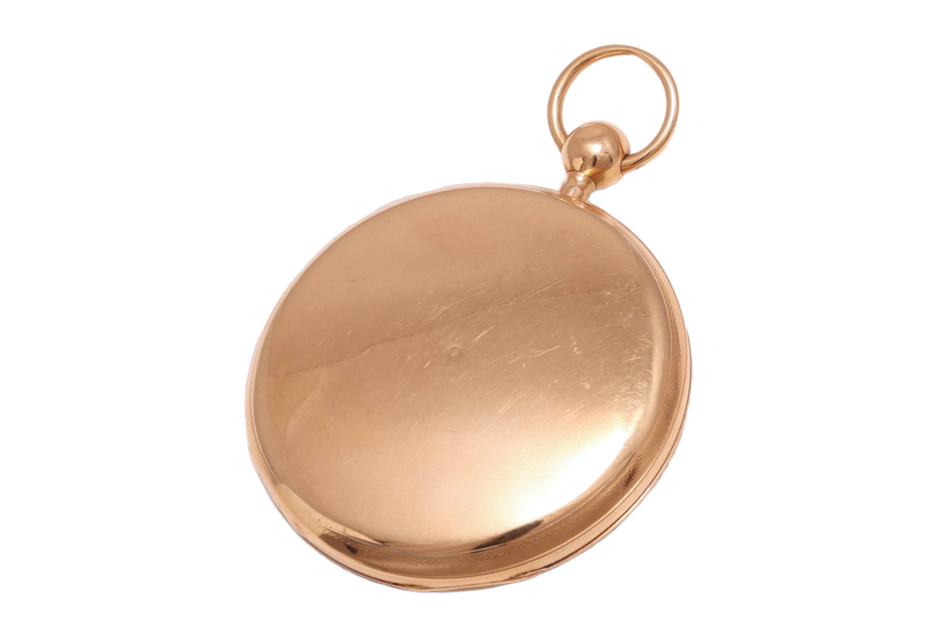 18 kt. Pink Gold Pocket Watch Michelez student Breguet Paris, Quarter Repetition For Sale 4