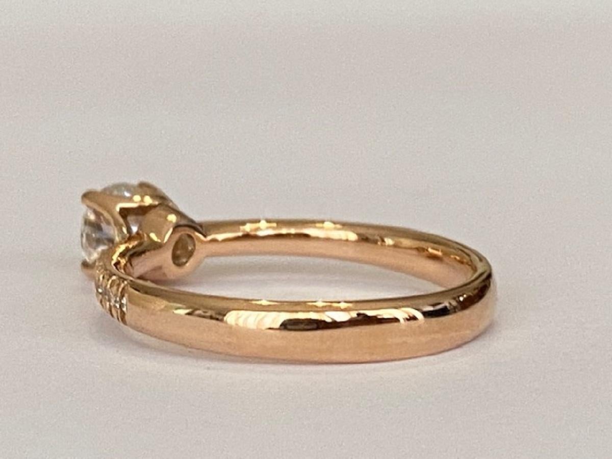ALGT Certified 18 kt. Pink gold - Ring - 0.50 ct Diamond and side diamonds For Sale 1