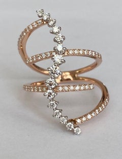 18 Kt. Pink Gold Ring with 0.90 Ct Diamonds