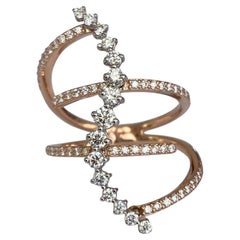 18 Kt. Pink Gold Ring with 0.90 Ct Diamonds