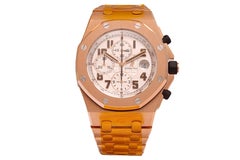 18 Kt Pink/Rose Gold Audemars Piguet Off Shore Chronograph, Extract/Box/Revision