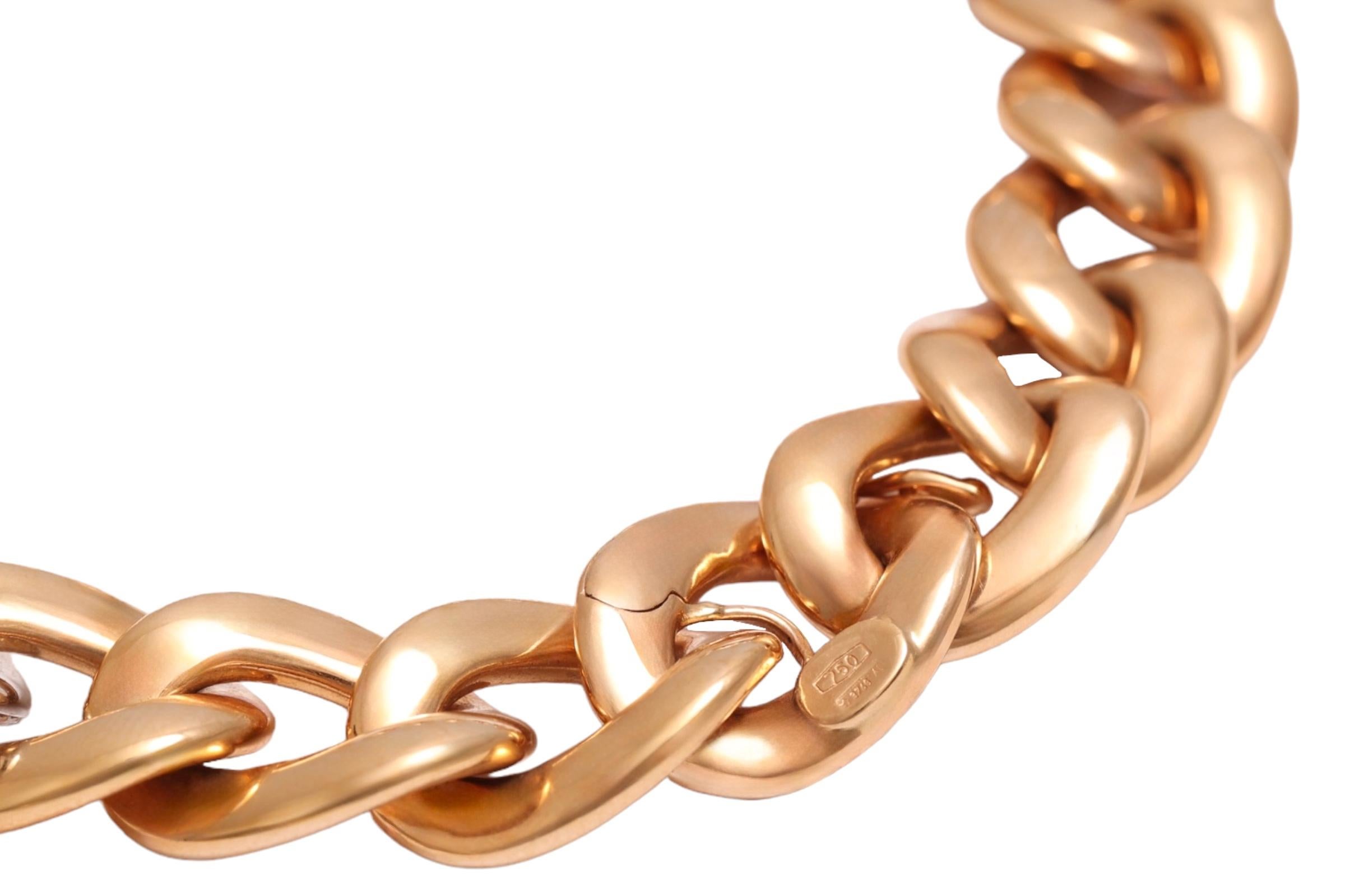 18 kt. Pulsera de eslabones de cadena de oro rosa y blanco, con 1 eslabón engastado con diamantes de 0,96 ct en venta 4