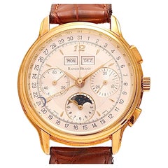 Vintage 18 Kt Rainer Brand Triple Date Moonphase Chronograph Wrist Watch, Collectors