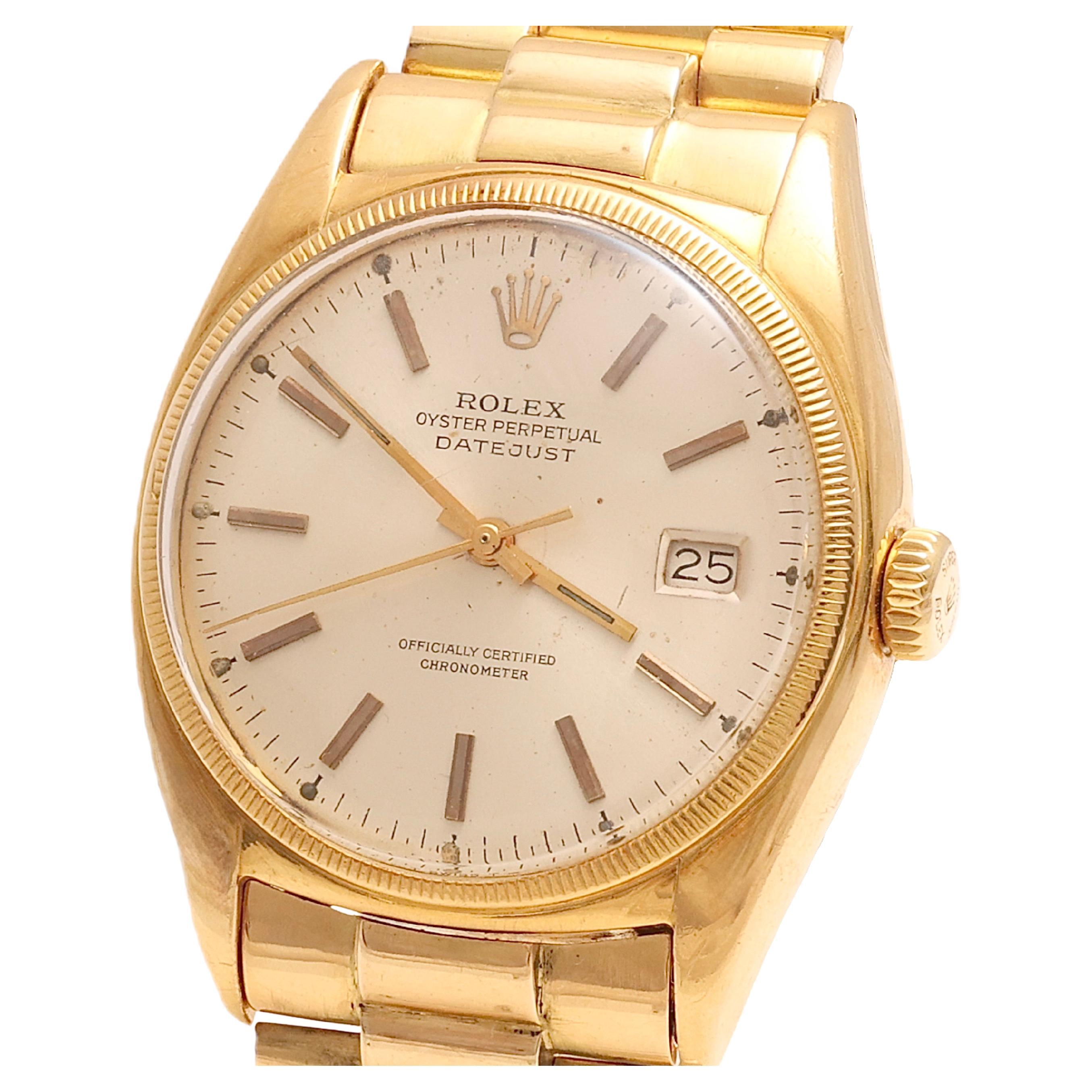 18 Kt Rolex Big Bubble Back Ovettone, Ref 6030 Automatic Wrist Watch, Collectors For Sale