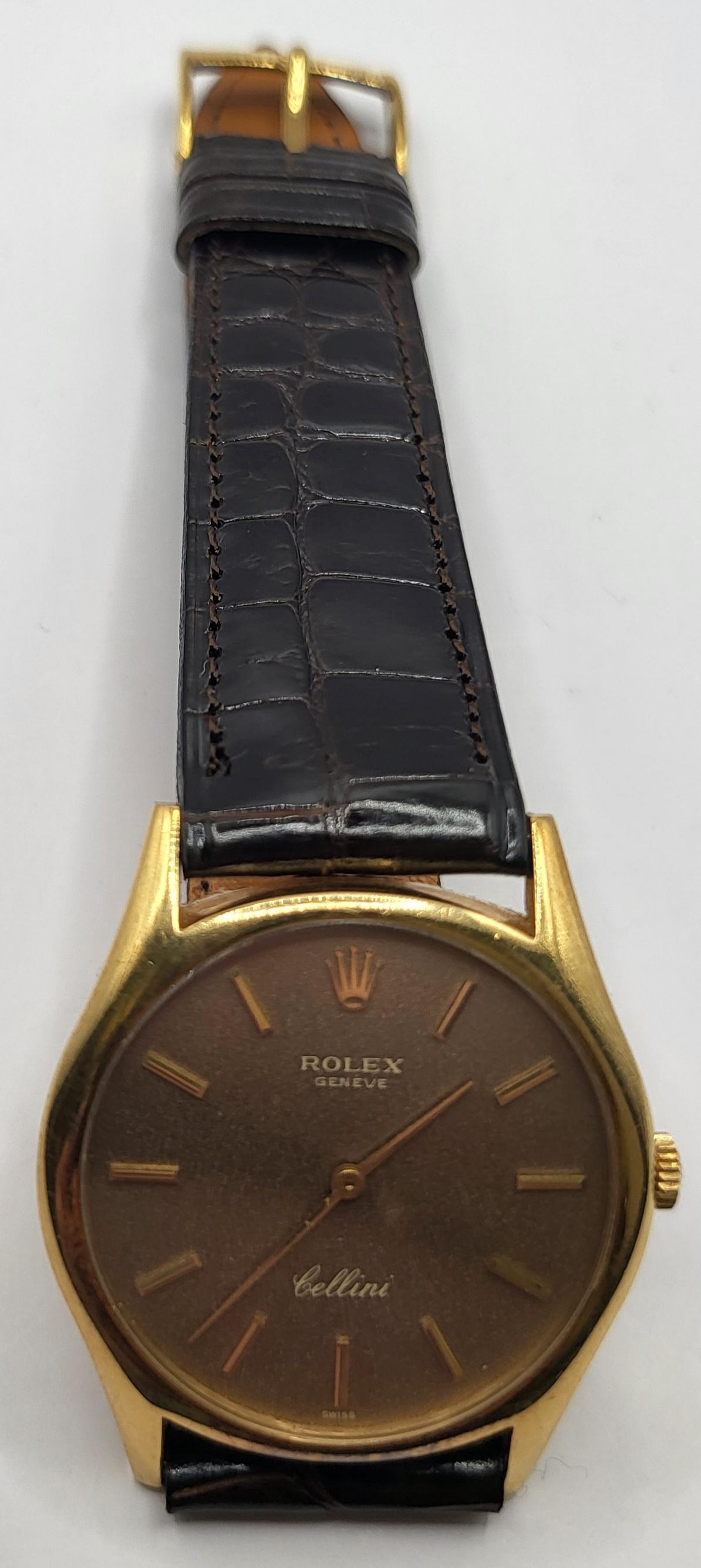 18 Kt. Rolex Cellini Wrist Watch Ref 3904 Mechanical Manual Cal.1600 Collectors For Sale 4