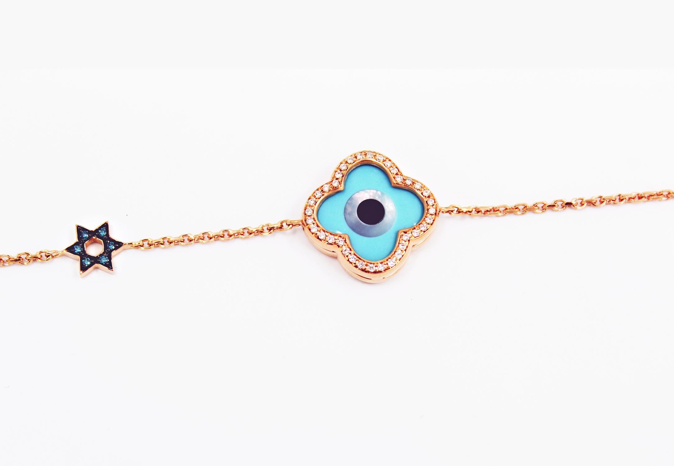 The myth of the evil eye has intrigued people for thousands of years! Believed the bring the wearer good luck, the ‘Evil Eye Collection’ is delightfully handcrafted in 18 carat gold with diamonds and turquoise inlay, reminiscent of the Greek