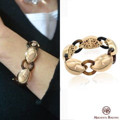 18 KT Rose Gold grams 66.32 Brown Agate Bracelet Available Now