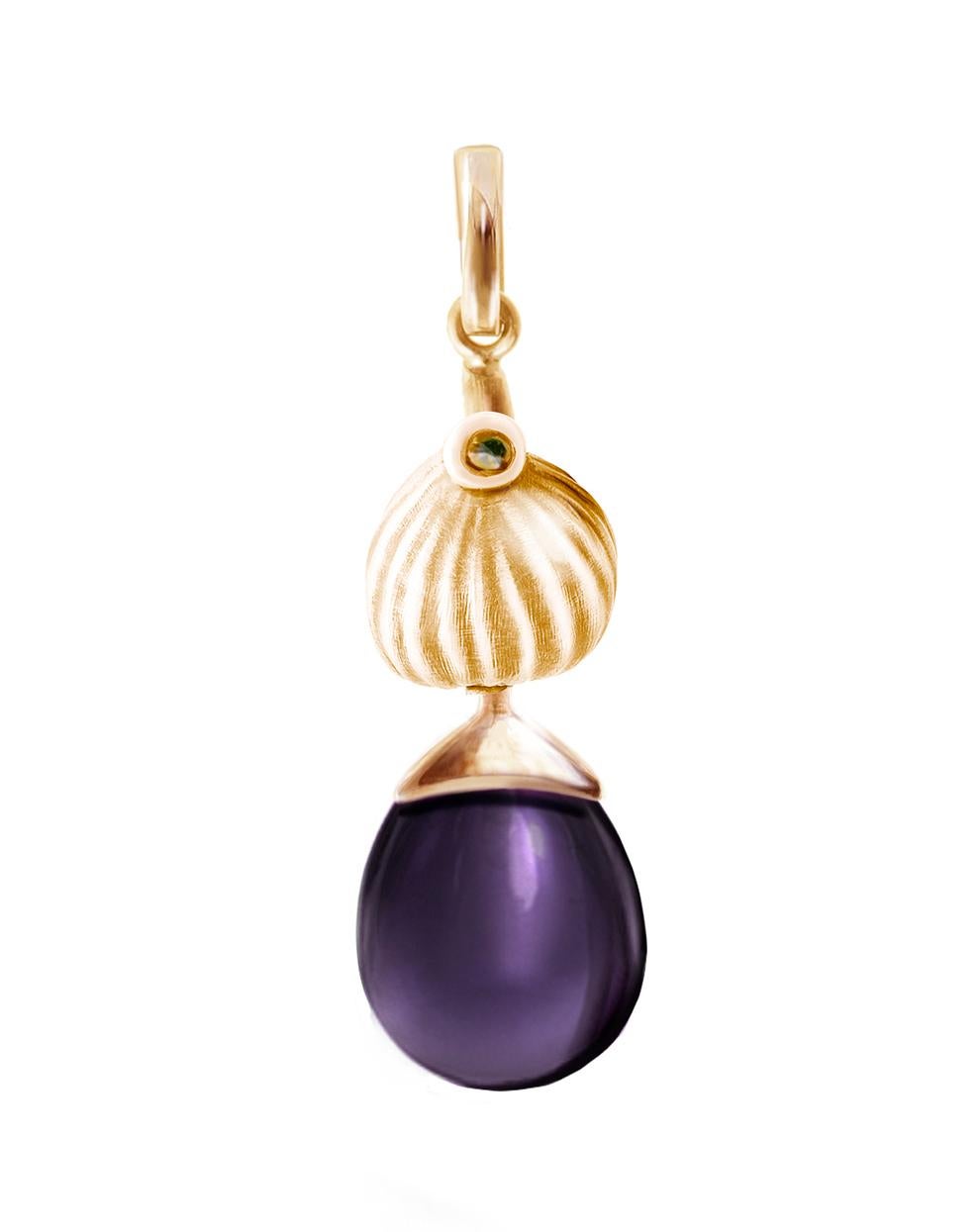 Achtzehn Karat Roségold Fächer-Cocktail-Ohrringe mit Amethysten und Diamanten im Angebot 4
