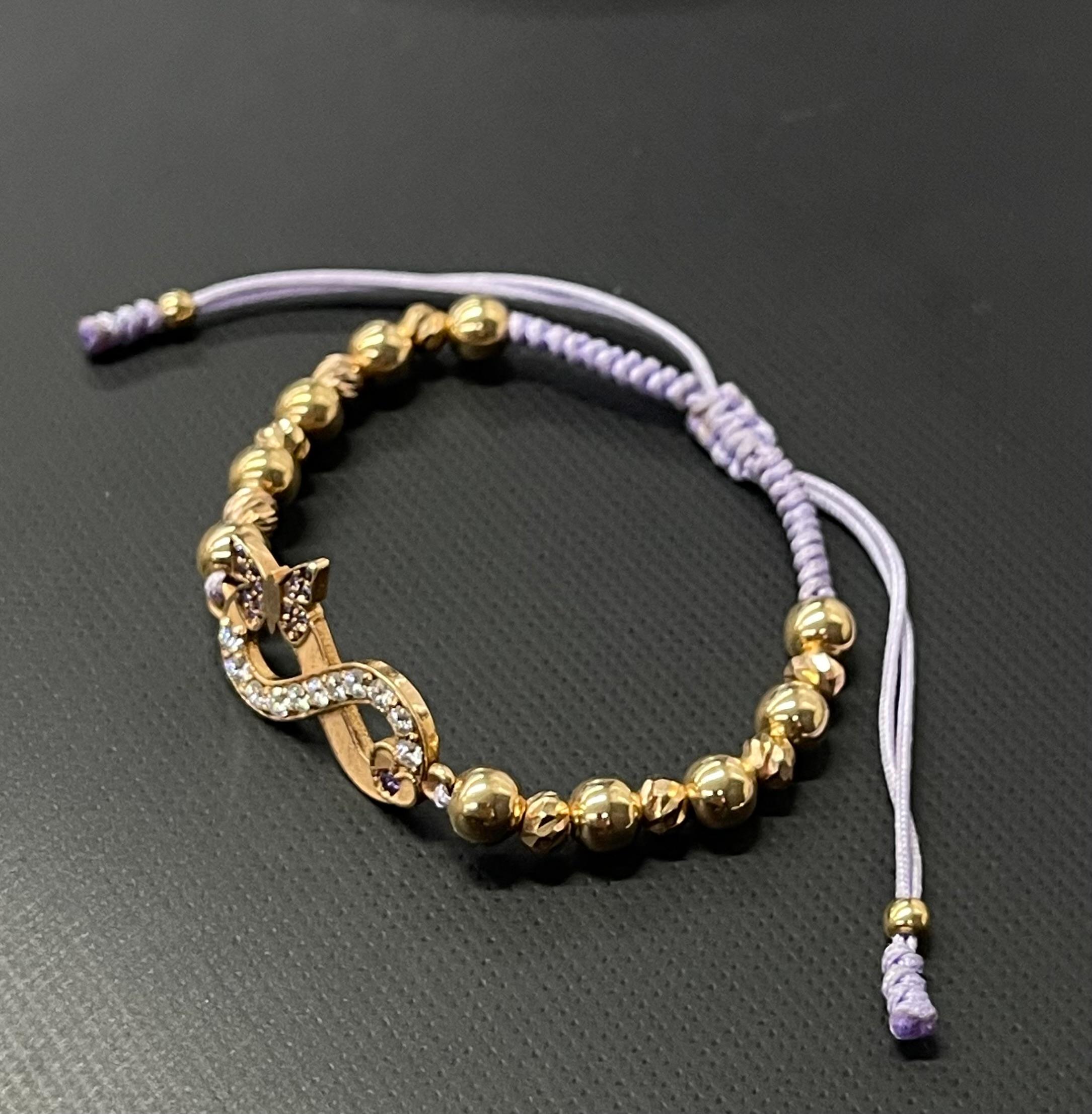 18 Kt Rose Gold Infinity Bracelet In New Condition For Sale In Los Angeles, CA