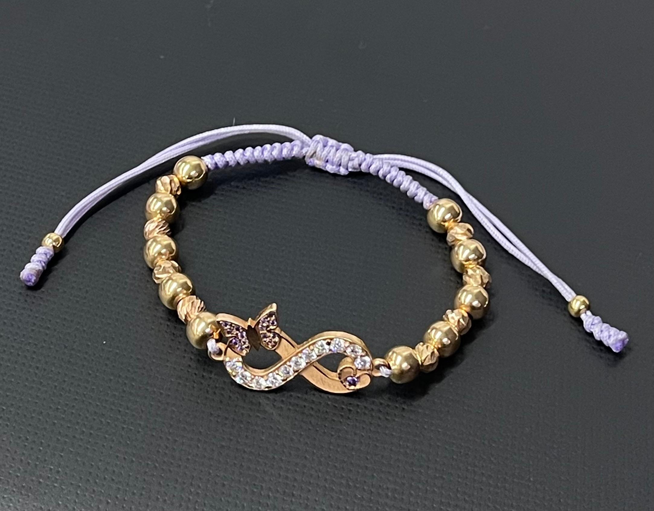 Women's or Men's 18 Kt Rose Gold Infinity Bracelet For Sale