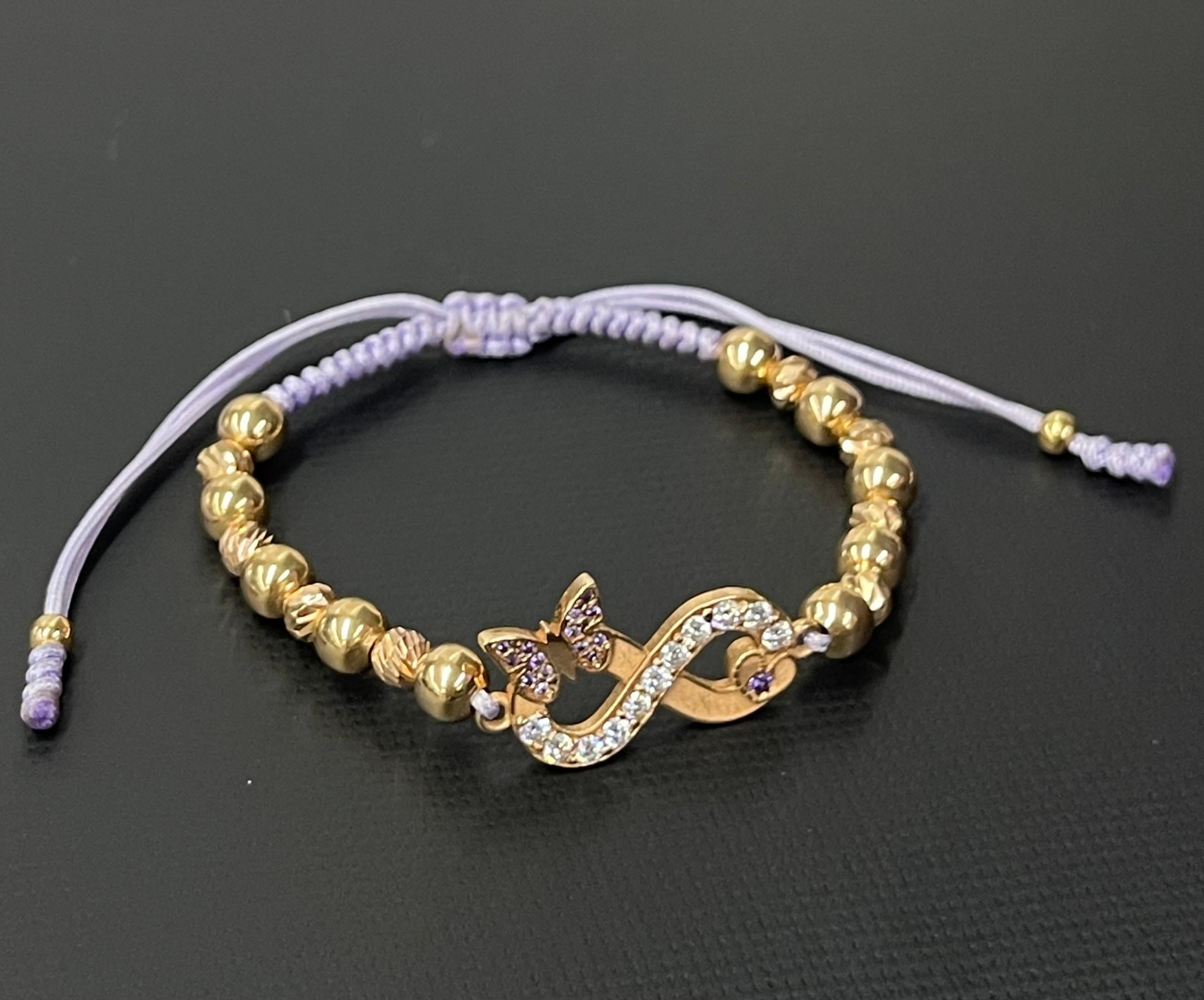 18 Kt Rose Gold Infinity Bracelet For Sale 1