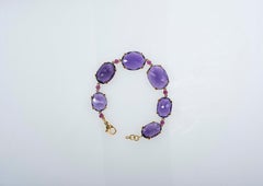 18 Kt Rose Gold Purple Quartz and Rubies Bracelet